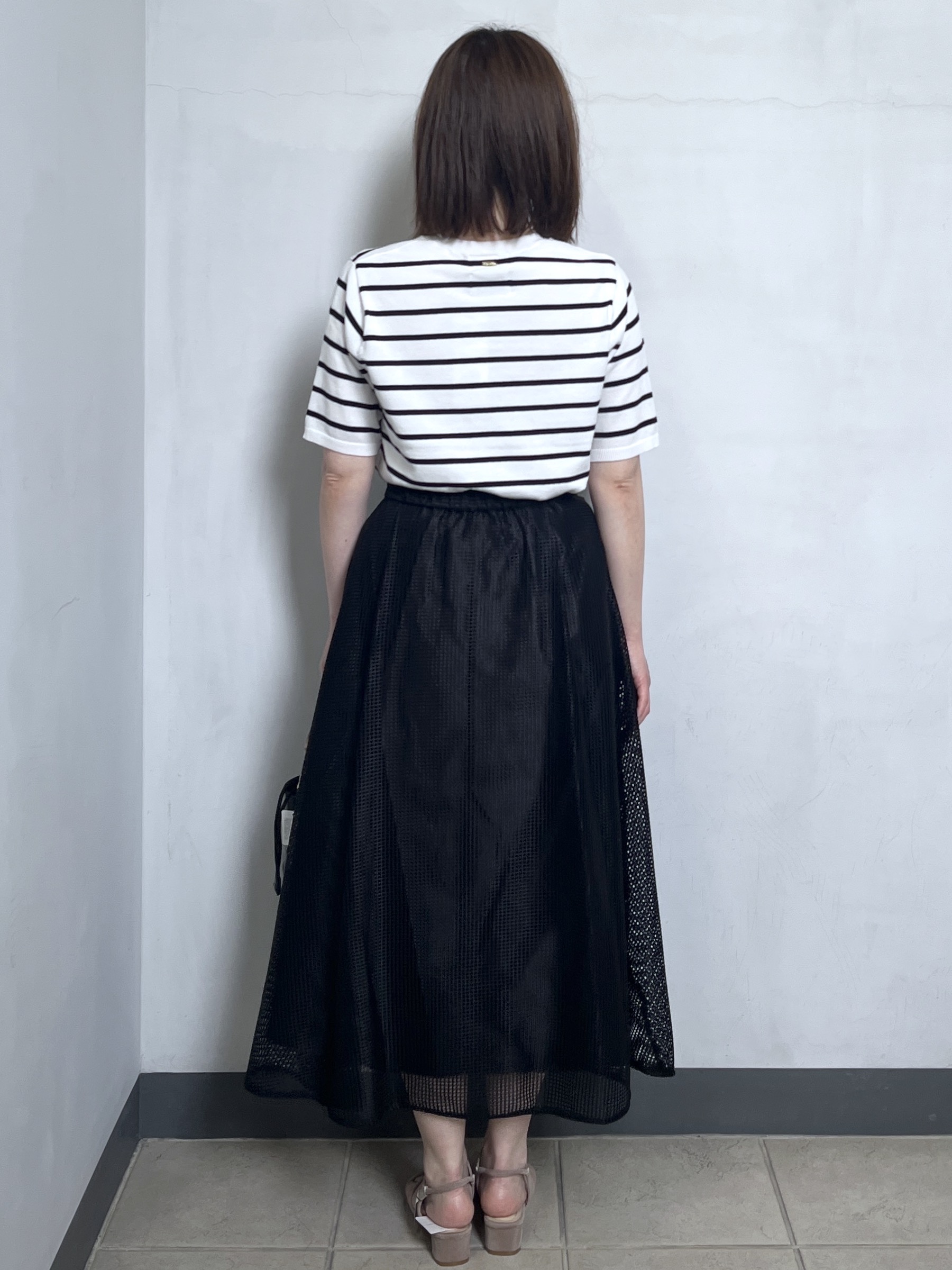 mikiさんの「OPAQUE.CLIP｜【UV】ハーフスリーブニット／オーガニックコットン混《洗濯機OK》」を使ったコーディネート
