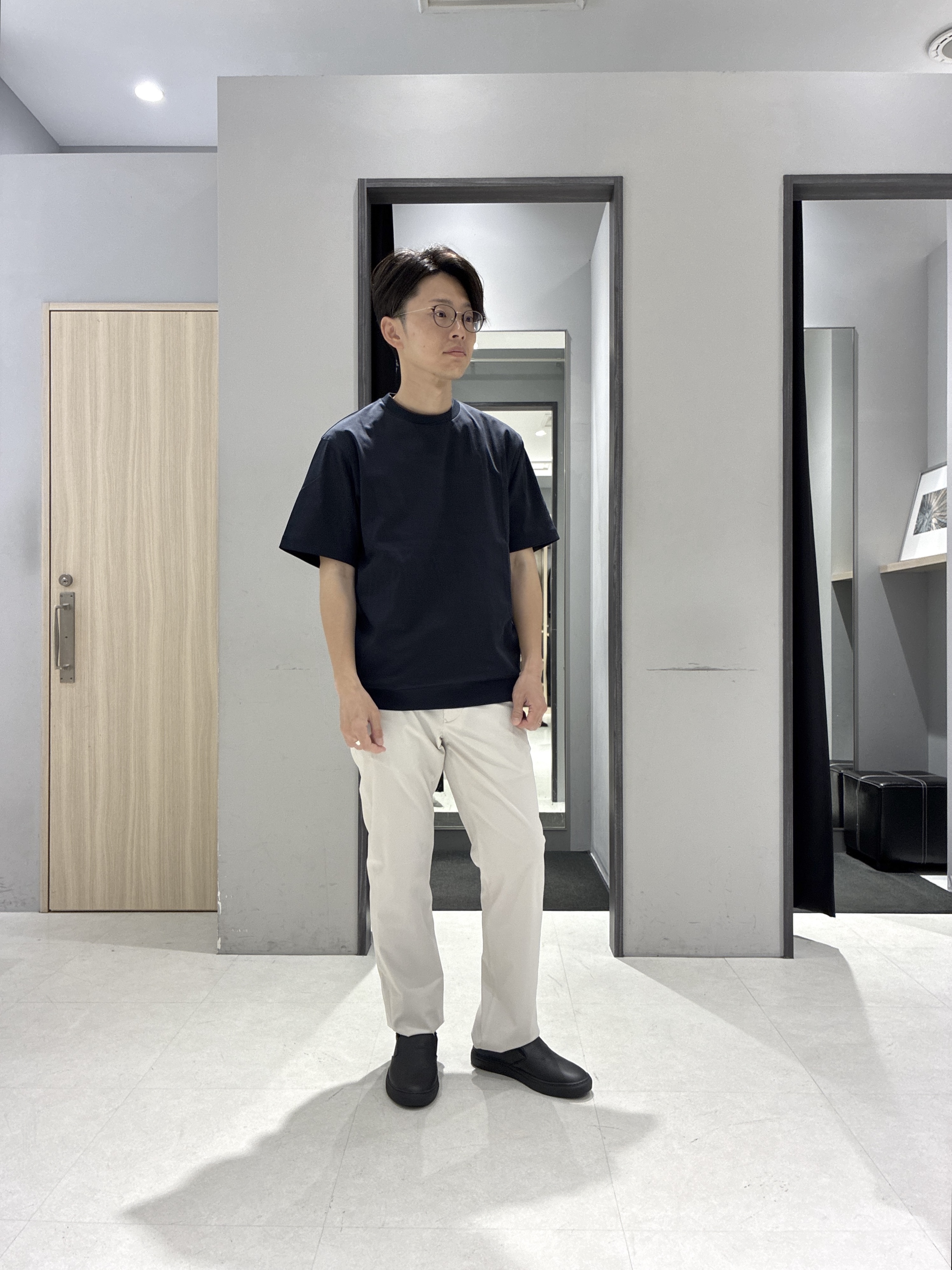 わいずみさんの「TAKEO KIKUCHI｜【通気性】トリコットサッカー 7分袖シャツ」を使ったコーディネート