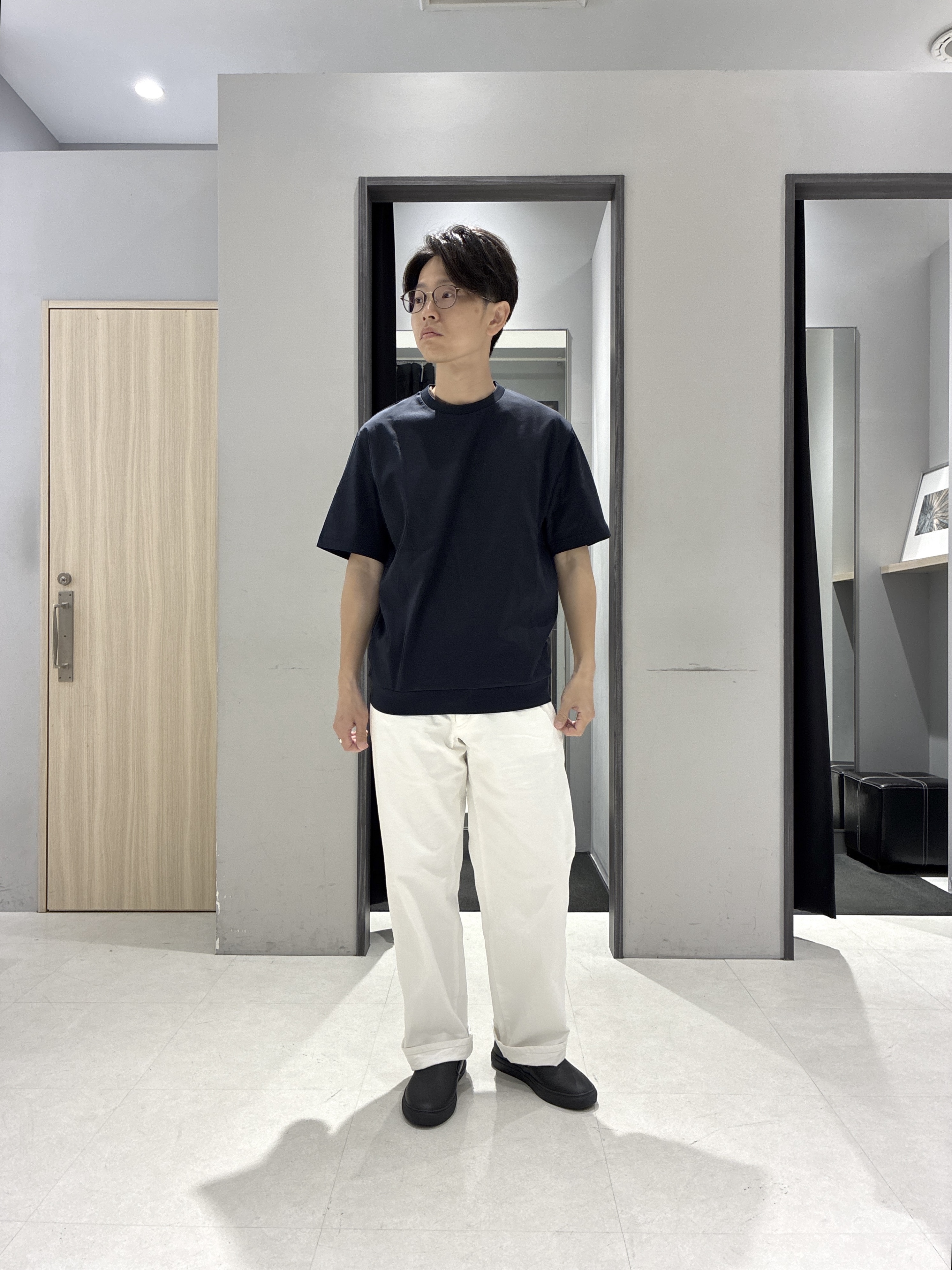 わいずみさんの「TAKEO KIKUCHI｜【通気性】トリコットサッカー オープンカラー シャツ」を使ったコーディネート