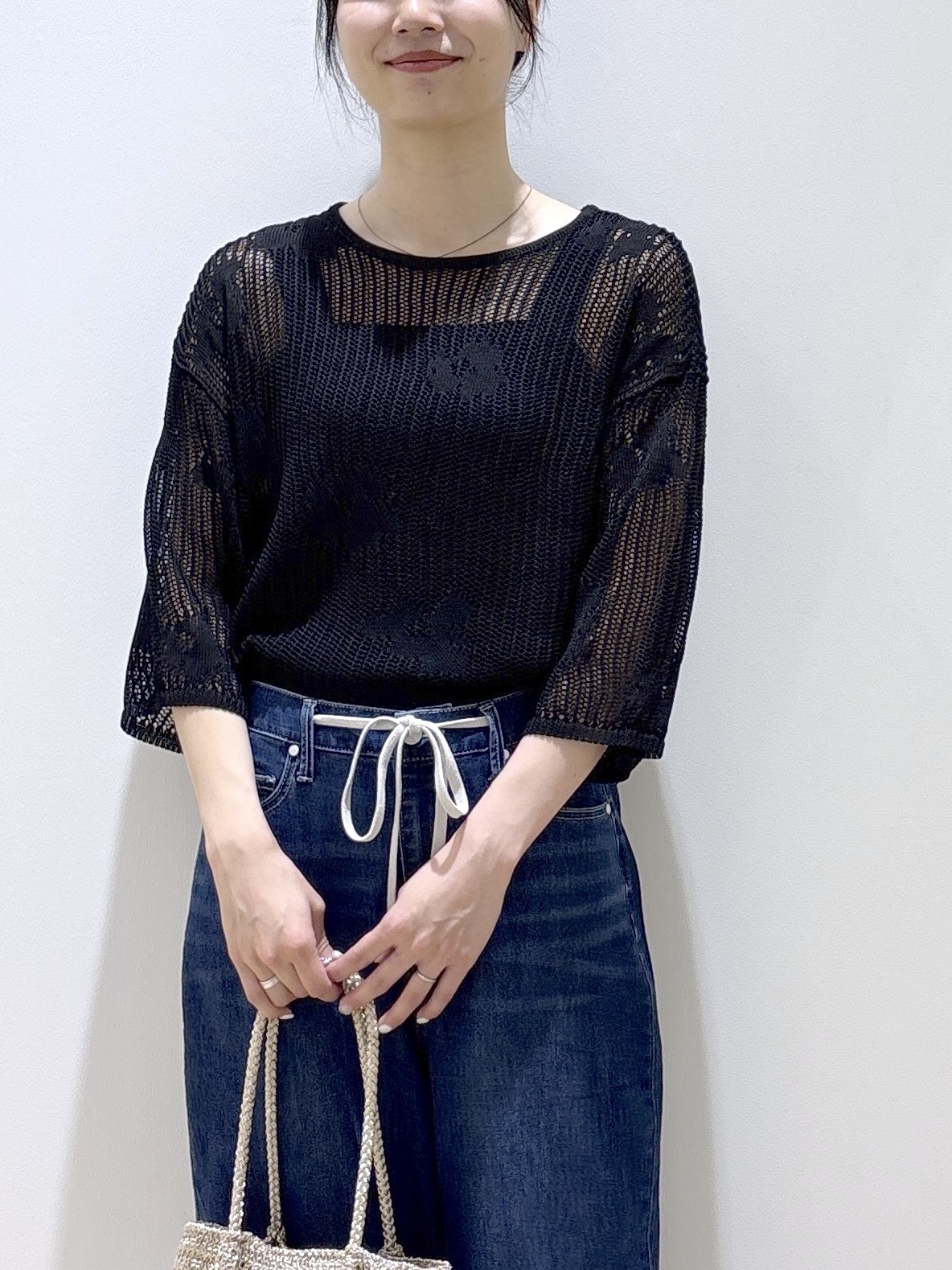 sachikoさんの「OPAQUE.CLIP｜フラワーモチーフメッシュニット【洗濯機OK】」を使ったコーディネート
