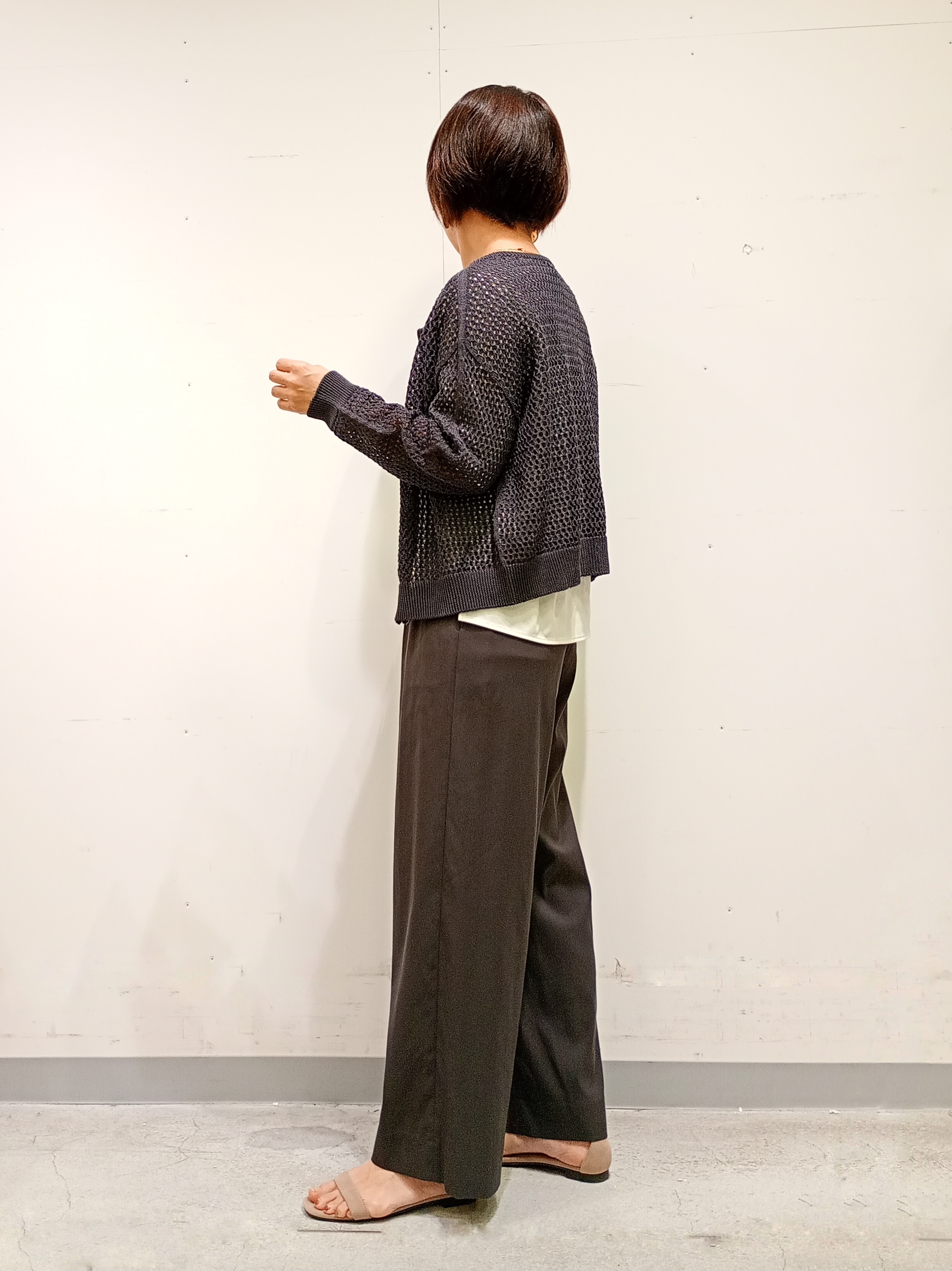 Kさんの「INDIVI｜【洗える／コットン】メッシュジップニットカーディガン」を使ったコーディネート