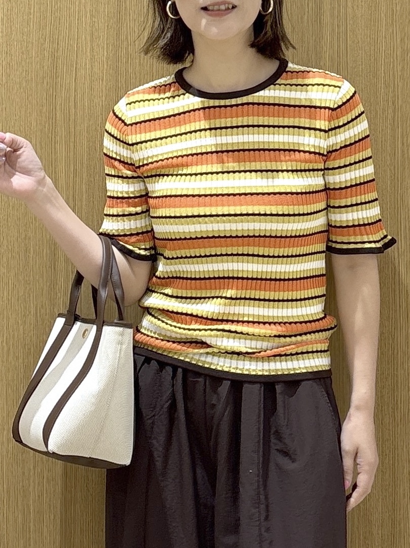 たけねぇさんの「OPAQUE.CLIP｜マルチボーダーリブニット【洗濯機OK／抗ピル】」を使ったコーディネート