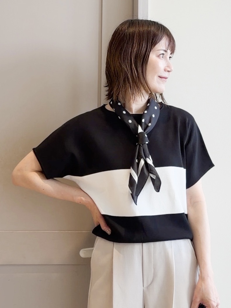 yamakoさんの「grove｜【シリーズ累計36万枚！名品ニット】やわらかドライタッチ ドルマンニット」を使ったコーディネート