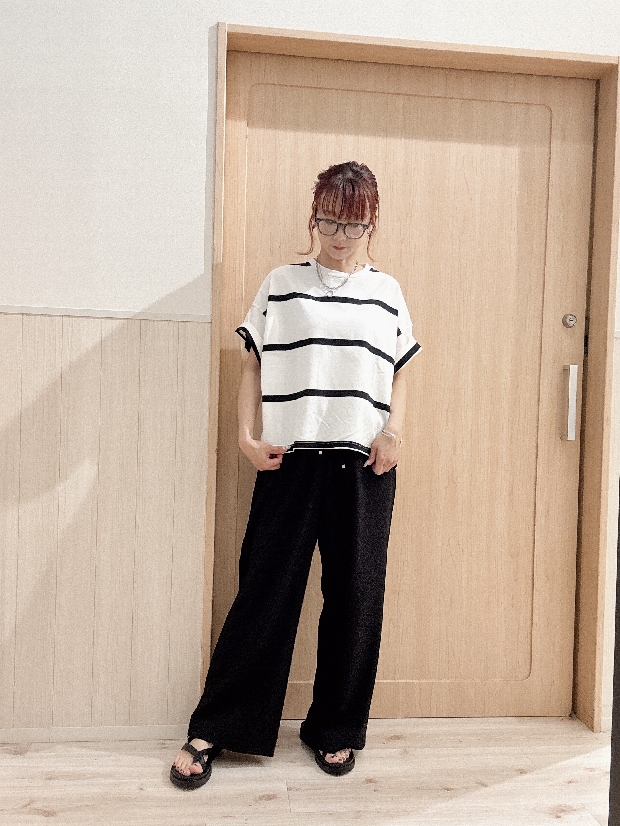 モカさんの「SHOO･LA･RUE｜【高レビュー/洗濯機可/セットアップ可】軽凛(かろりん) 半袖ジャケット」を使ったコーディネート