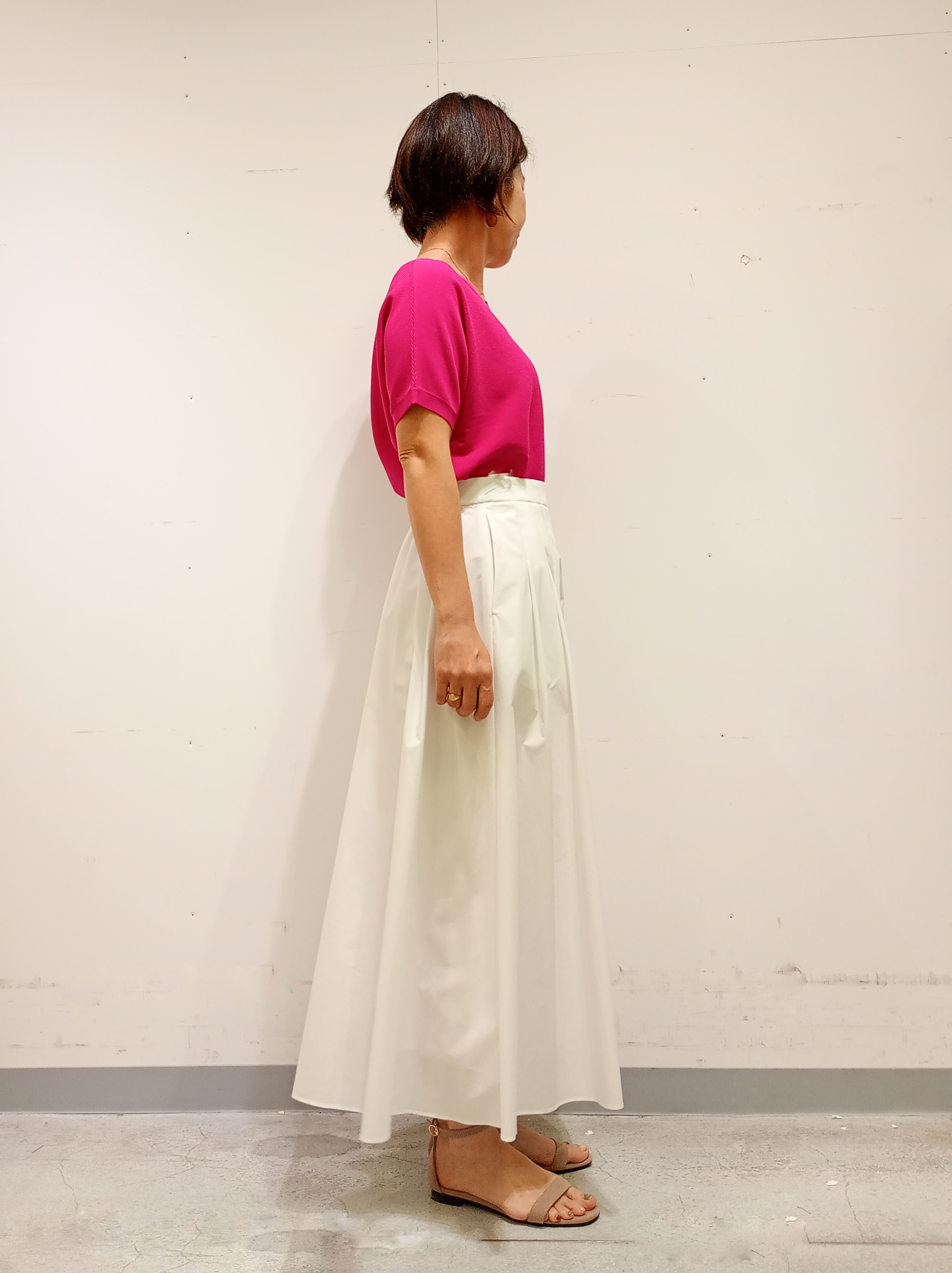 Kさんの「INDIVI｜【洗える】ガーター編みVネックニットT」を使ったコーディネート