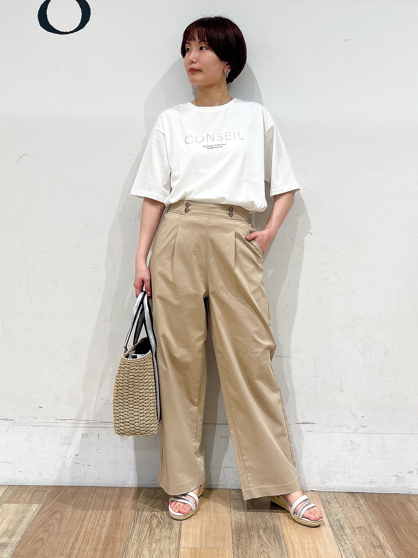 山さんさんの「grove｜高評価！【洗える/名品】大人の透け感、シアーカーディガン」を使ったコーディネート