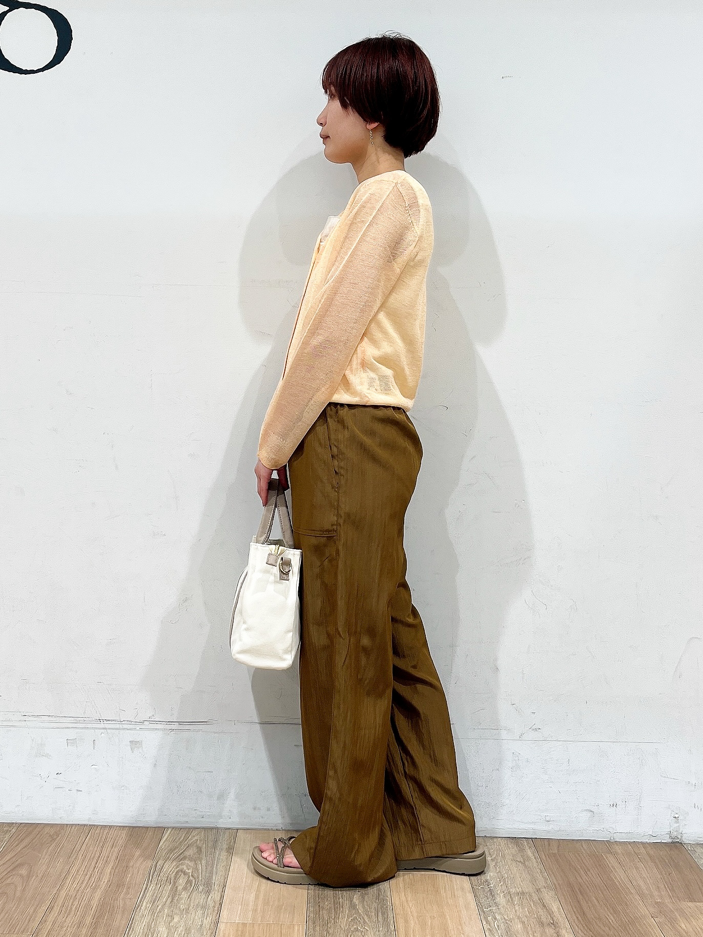 山さんさんの「grove｜高評価！【洗える/名品】大人の透け感、シアーカーディガン」を使ったコーディネート