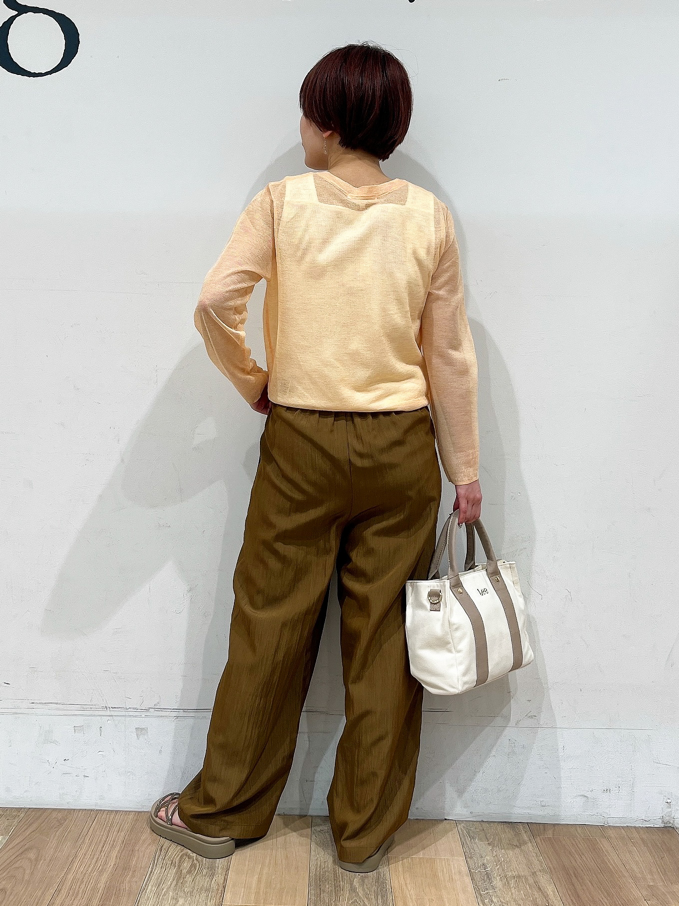 山さんさんの「grove｜高評価！【洗える/名品】大人の透け感、シアーカーディガン」を使ったコーディネート