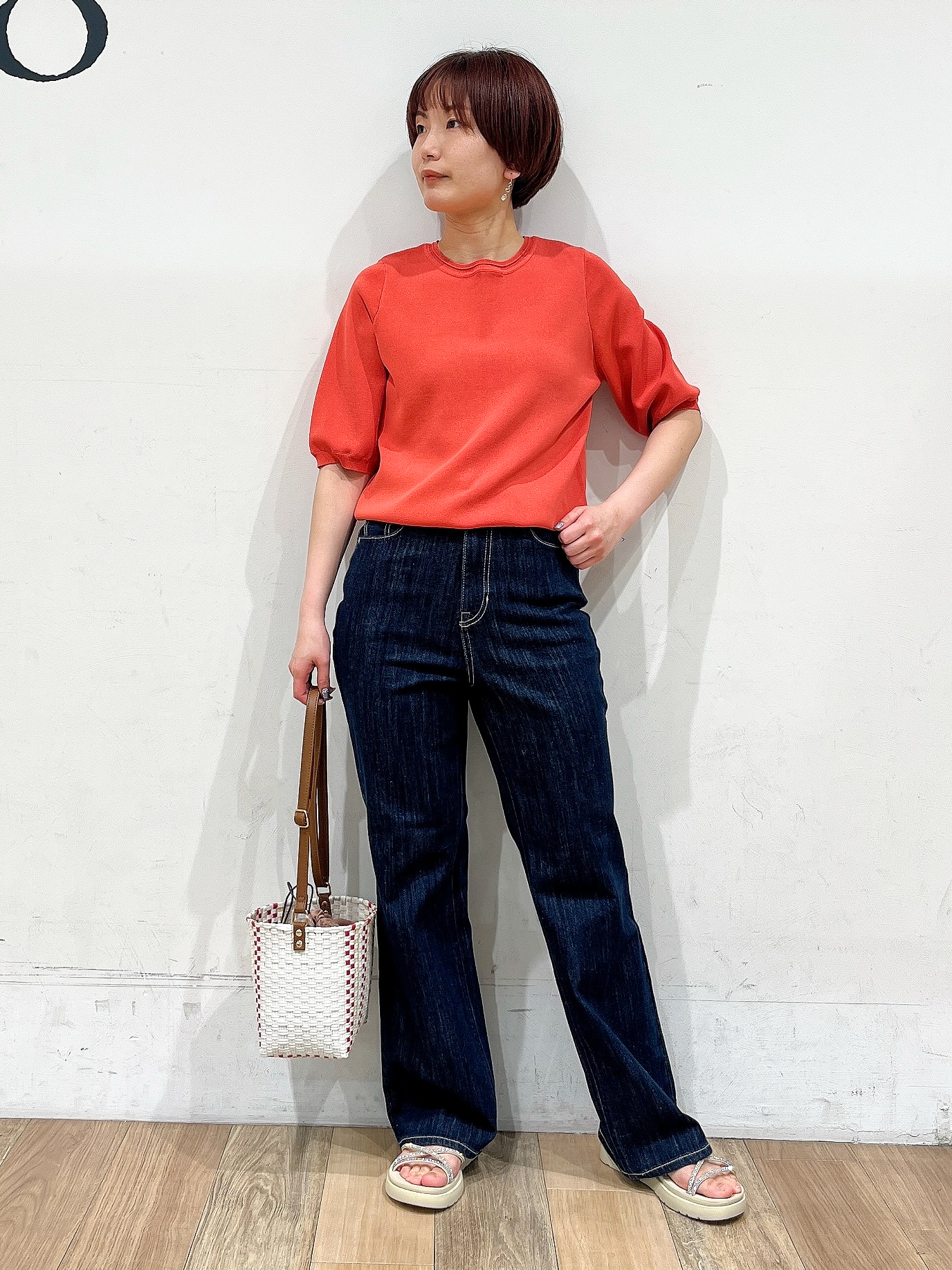 山さんさんの「grove｜気温調整にも◎ブラウス感覚で羽織れるシアーブルゾン」を使ったコーディネート