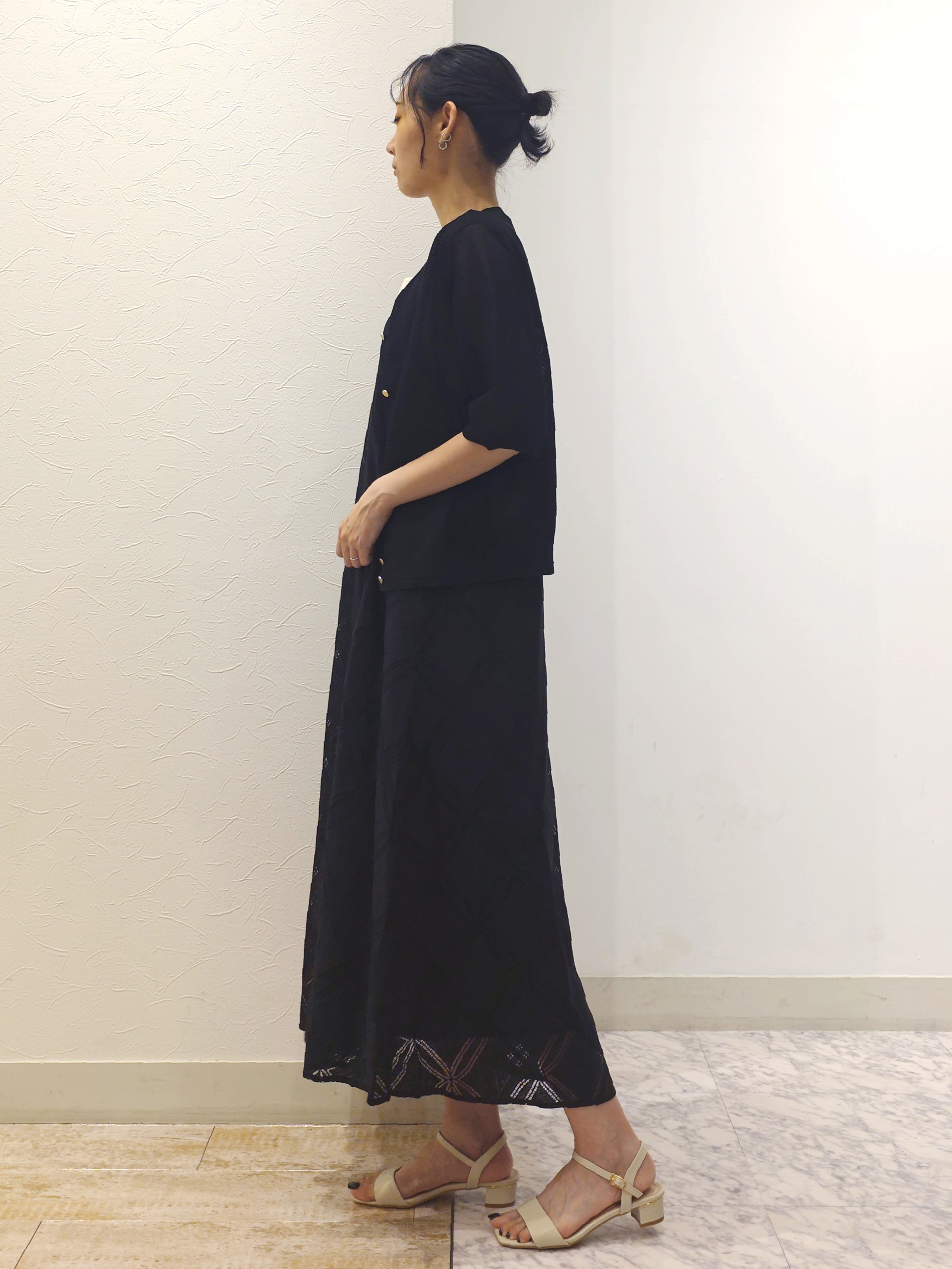 ケイさんの「grove｜【洗える】透けない、大人のメッシュカーディガン」を使ったコーディネート