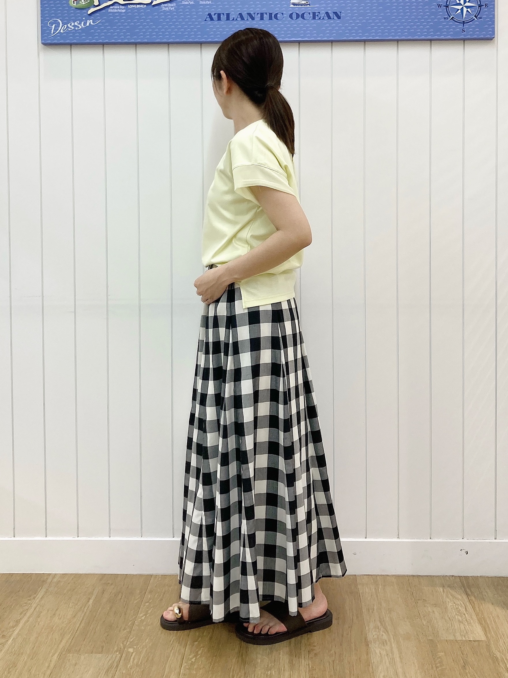 yoshiさんの「Dessin｜【UVカット/接触冷感】美光沢カットソー」を使ったコーディネート