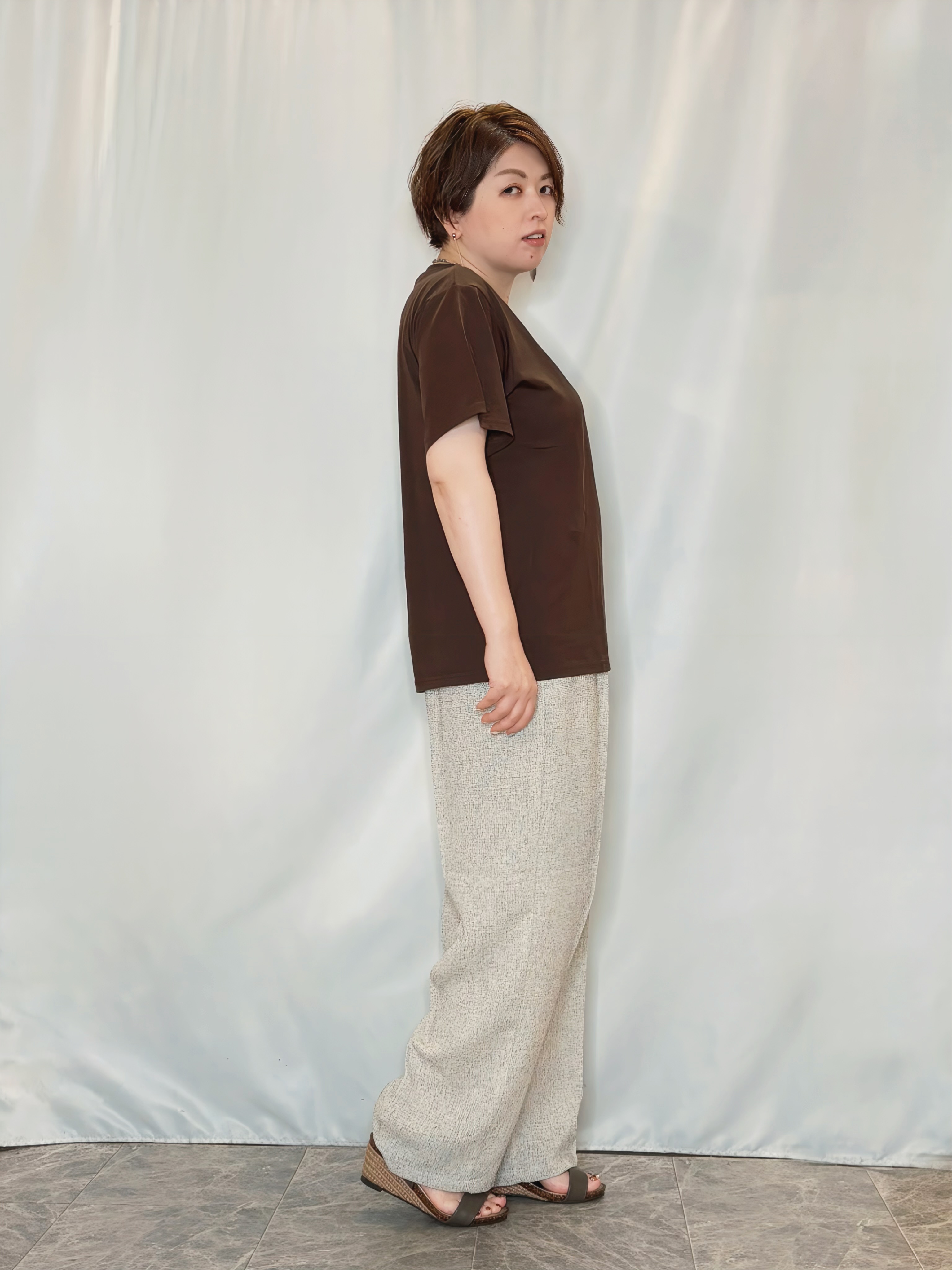 たみさんの「SHOO･LA･RUE｜【洗濯機可/S-LL】オンにもオフにも マルチに使えるボタンレスカーディガン」を使ったコーディネート