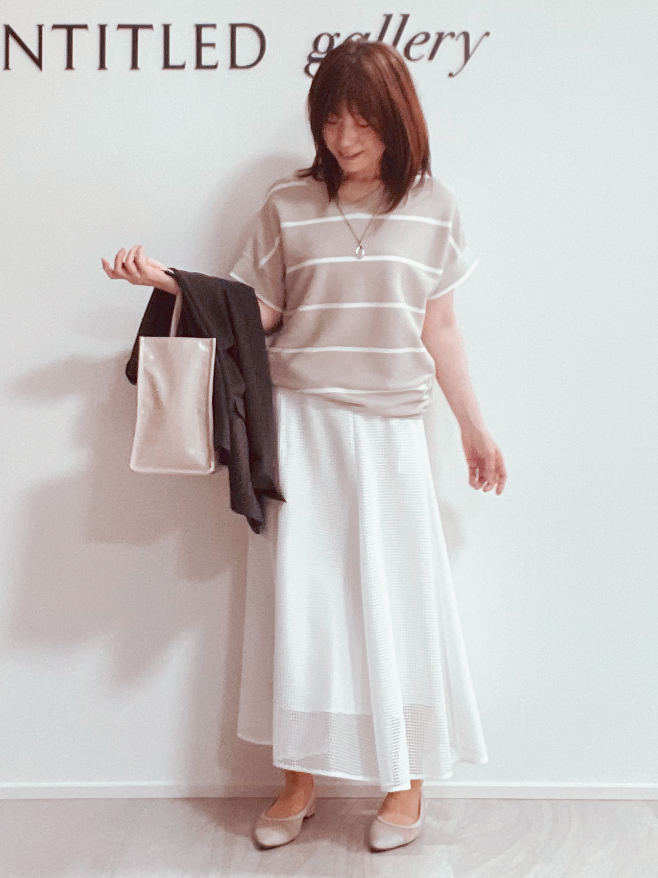 めいさんの「UNTITLED｜【11色展開/体型カバー】前後2WAYフレンチスリーブニット」を使ったコーディネート