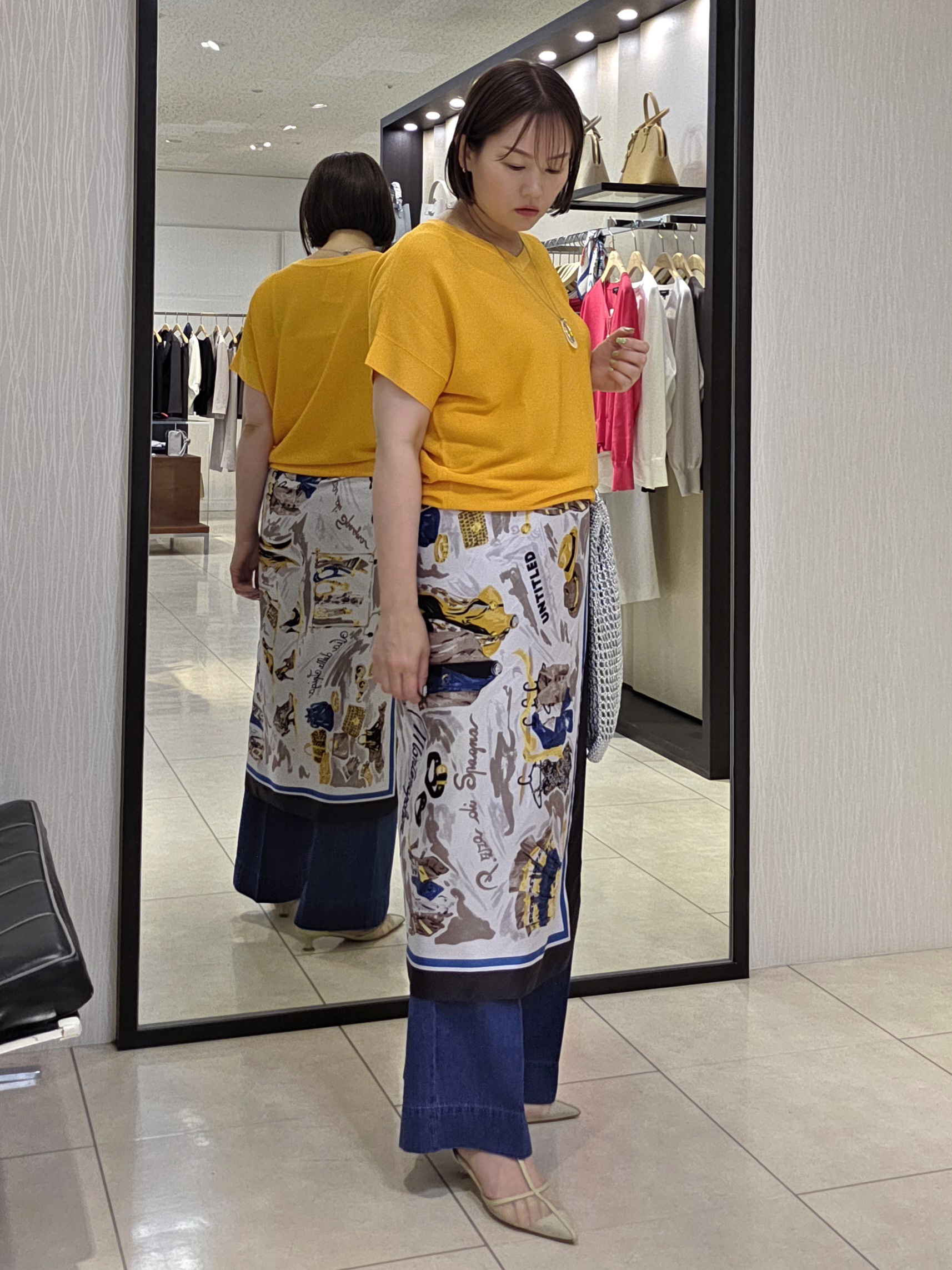 naokoさんの「UNTITLED｜【11色展開/体型カバー】前後2WAYフレンチスリーブニット」を使ったコーディネート