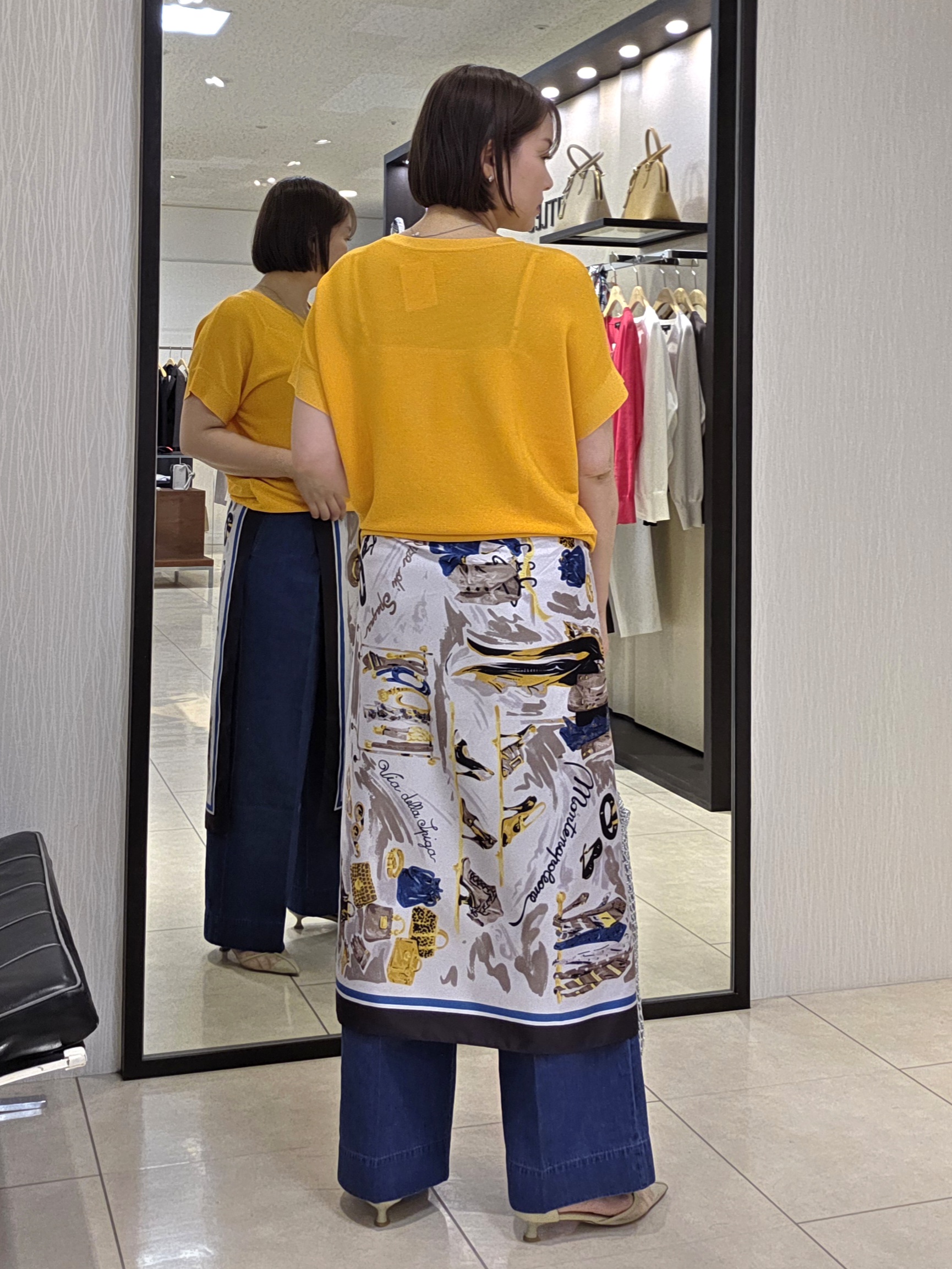 naokoさんの「UNTITLED｜【11色展開/体型カバー】前後2WAYフレンチスリーブニット」を使ったコーディネート