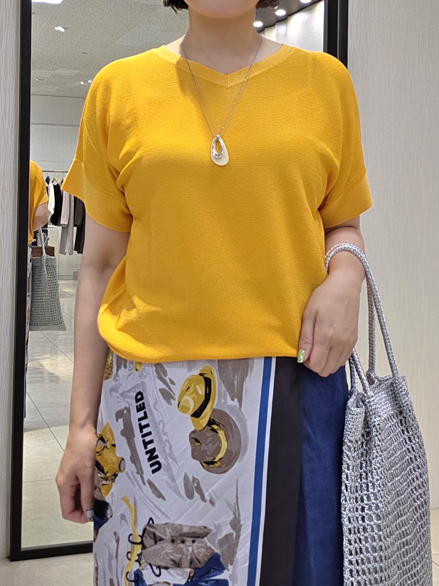 naokoさんの「UNTITLED｜【11色展開/体型カバー】前後2WAYフレンチスリーブニット」を使ったコーディネート
