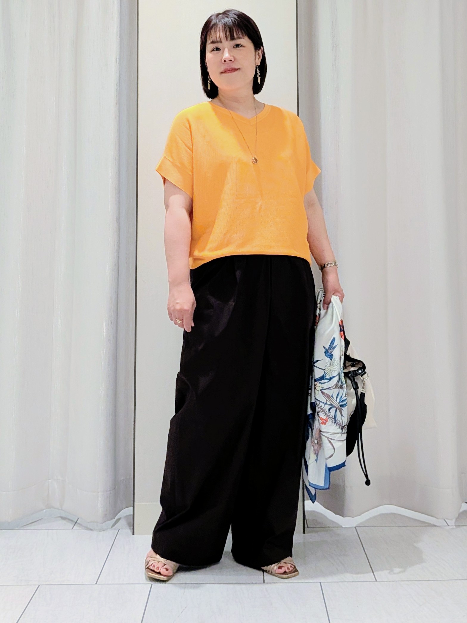 Onumaさんの「UNTITLED｜【11色展開/体型カバー】前後2WAYフレンチスリーブニット」を使ったコーディネート
