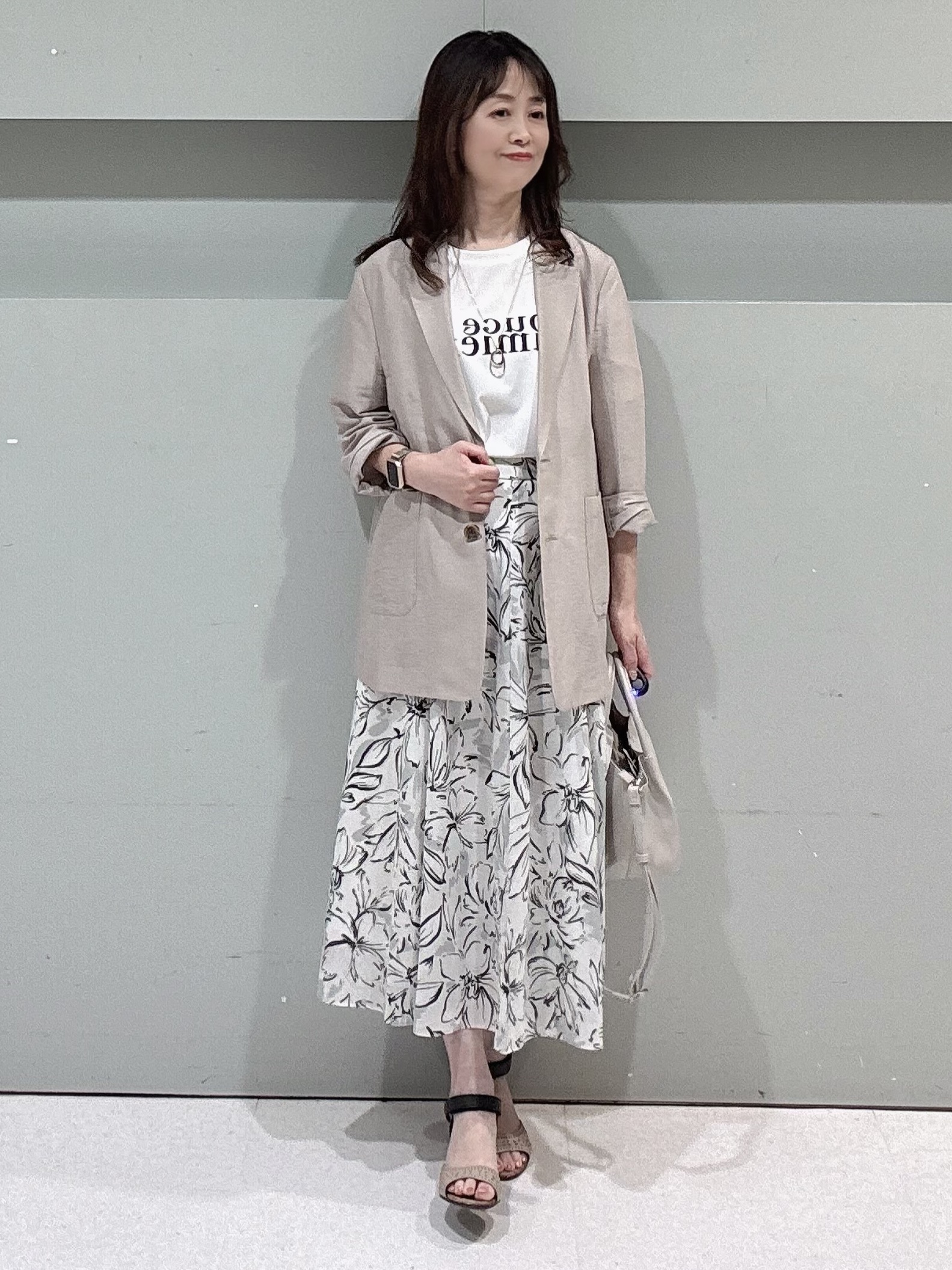 makiさんの「UNTITLED｜◆【程よいシアー感/洗える】エアリーバイオジャケット」を使ったコーディネート