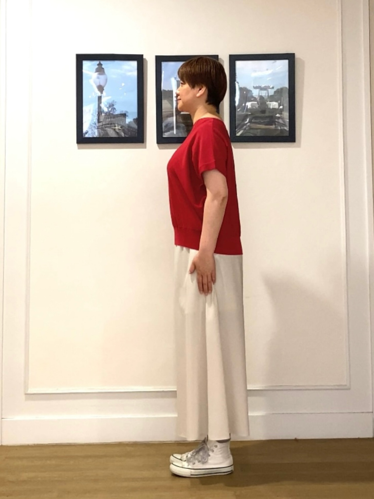 Hiroさんの「Dessin｜【洗える】後ろボタンフレンチスリーブニット」を使ったコーディネート