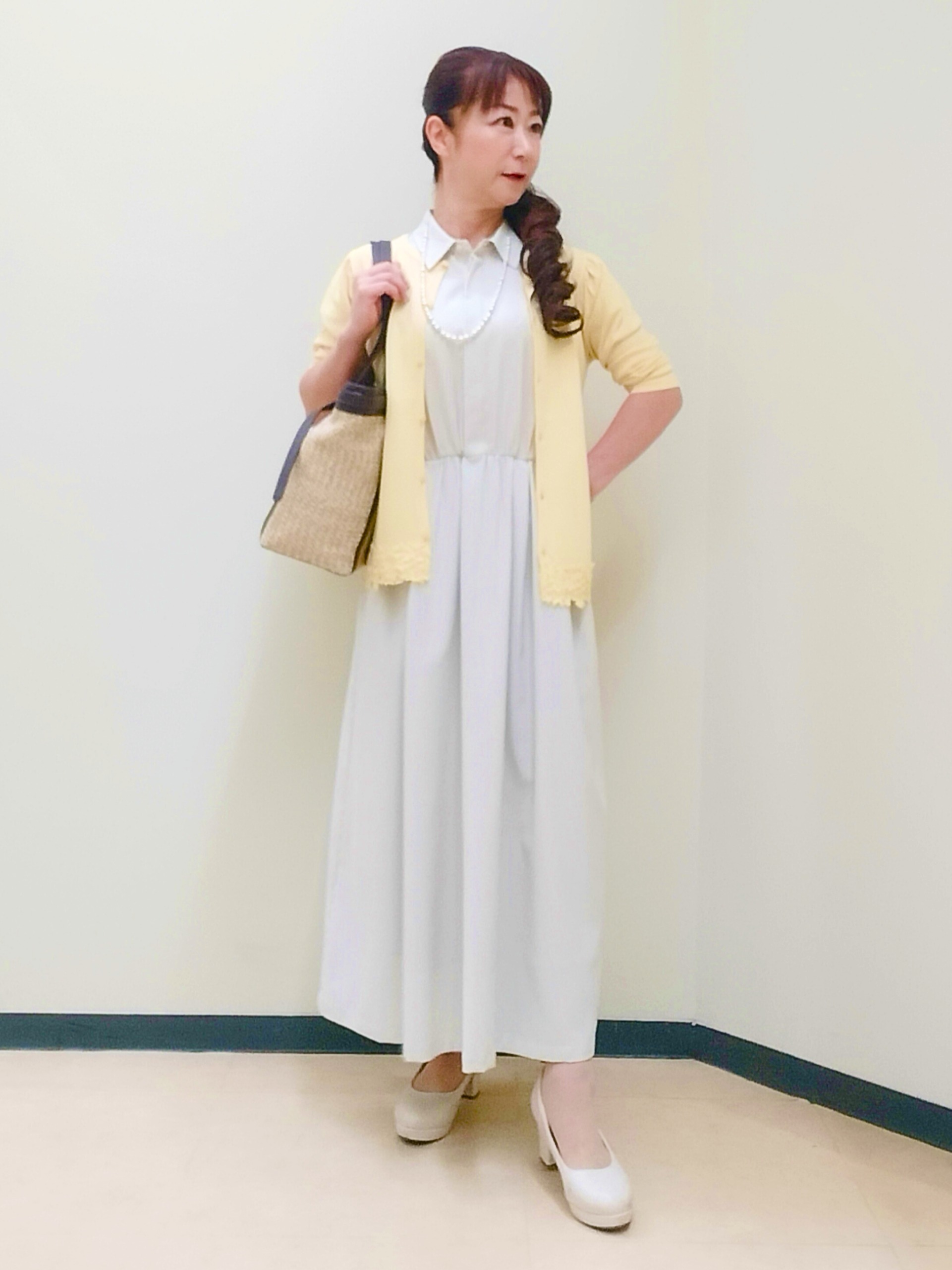 花さんの「Reflect｜フレンチスリーブシャツワンピース」を使ったコーディネート