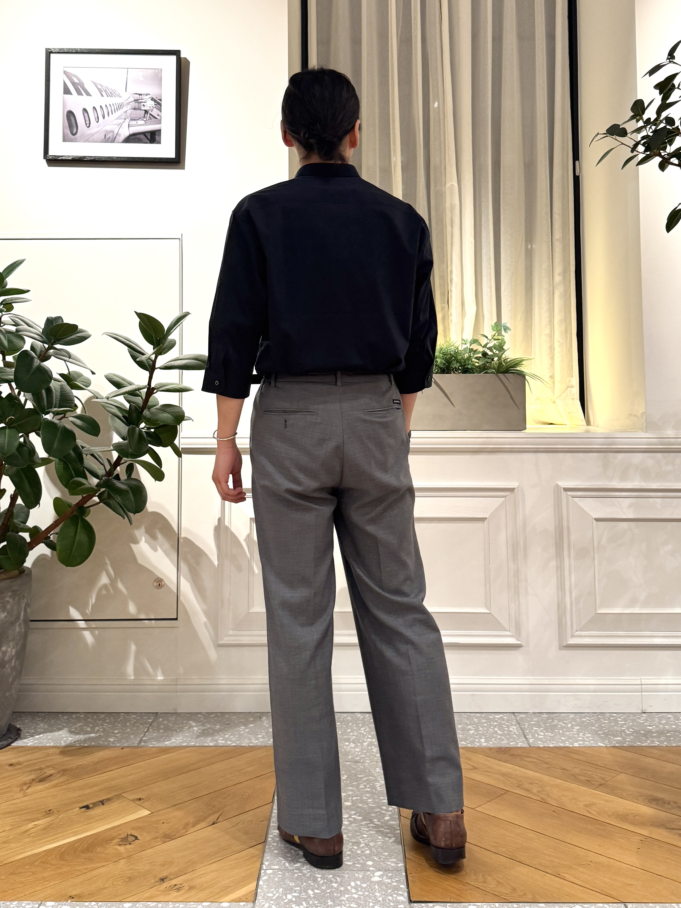 kawarataniさんの「DRESSTERIOR｜オーガニックコットン ストレッチバンドカラーシャツ」を使ったコーディネート