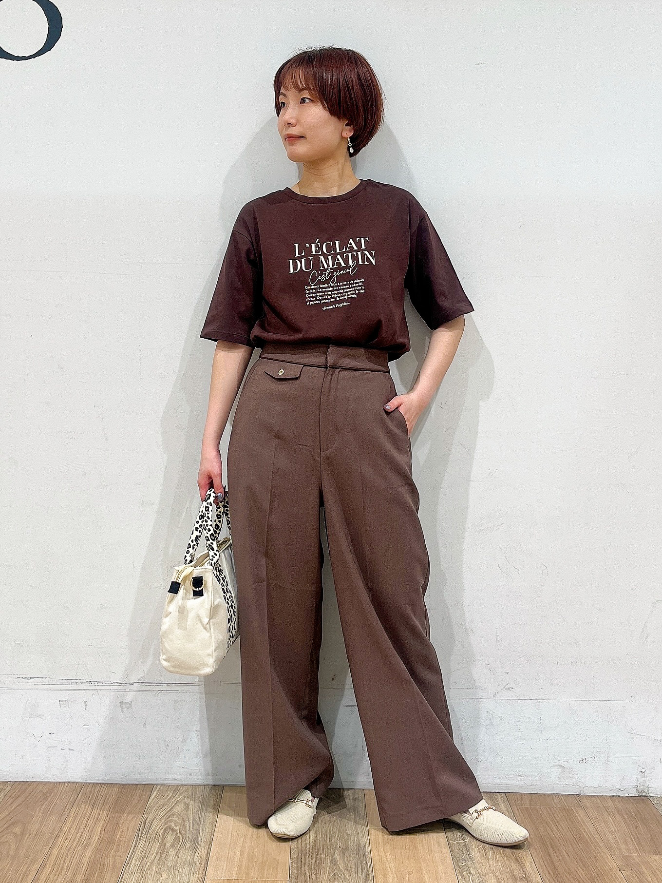 山さんさんの「grove｜【UVカット/接触冷感】プリントアソート5分袖Tシャツ」を使ったコーディネート