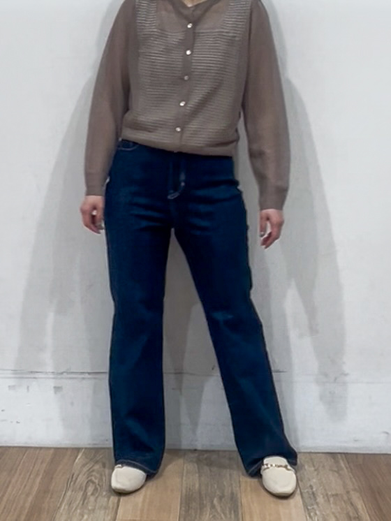 山さんさんの「grove｜高評価！【洗える/名品】大人の透け感、シアーカーディガン」を使ったコーディネート