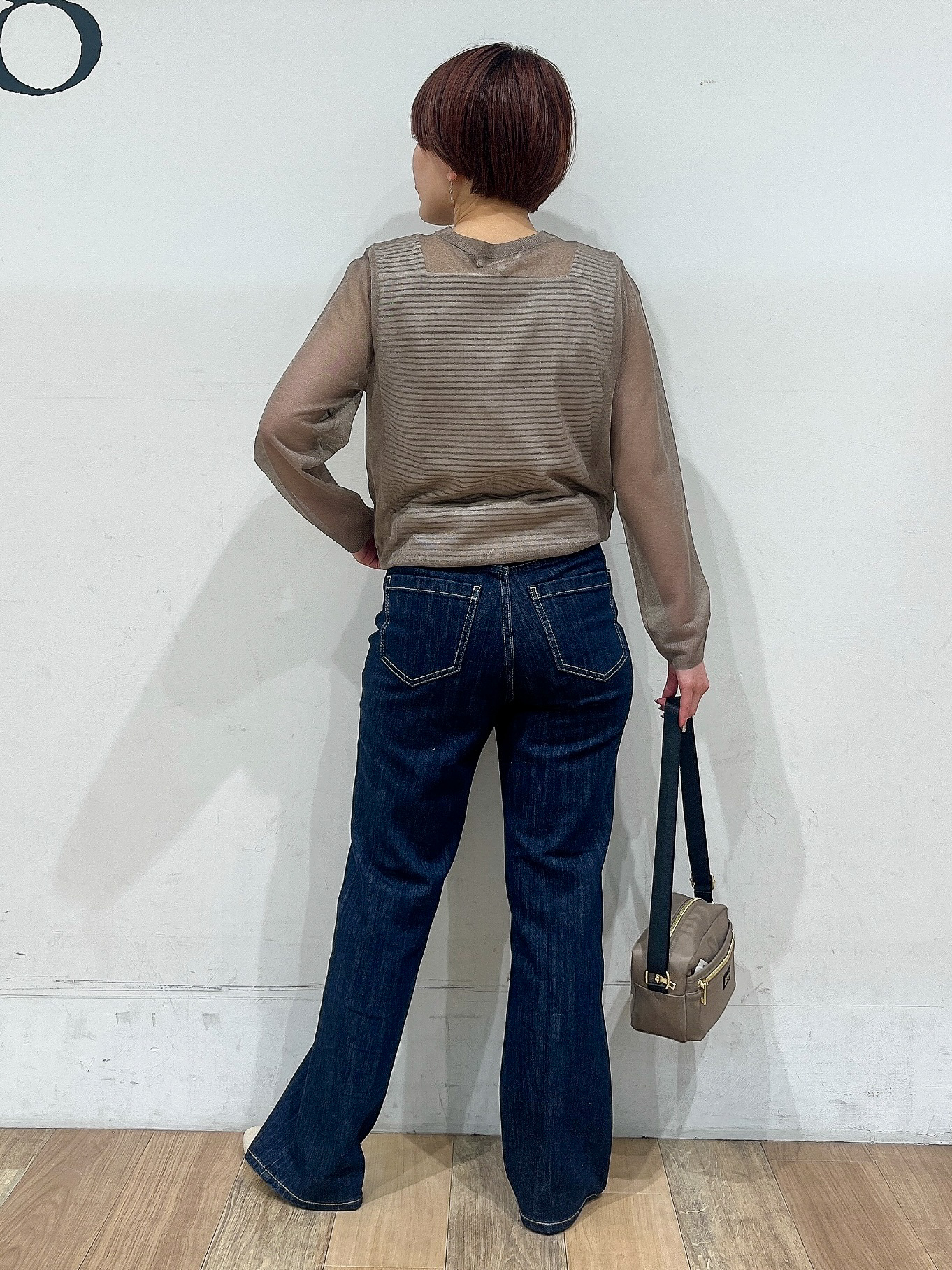山さんさんの「grove｜高評価！【洗える/名品】大人の透け感、シアーカーディガン」を使ったコーディネート