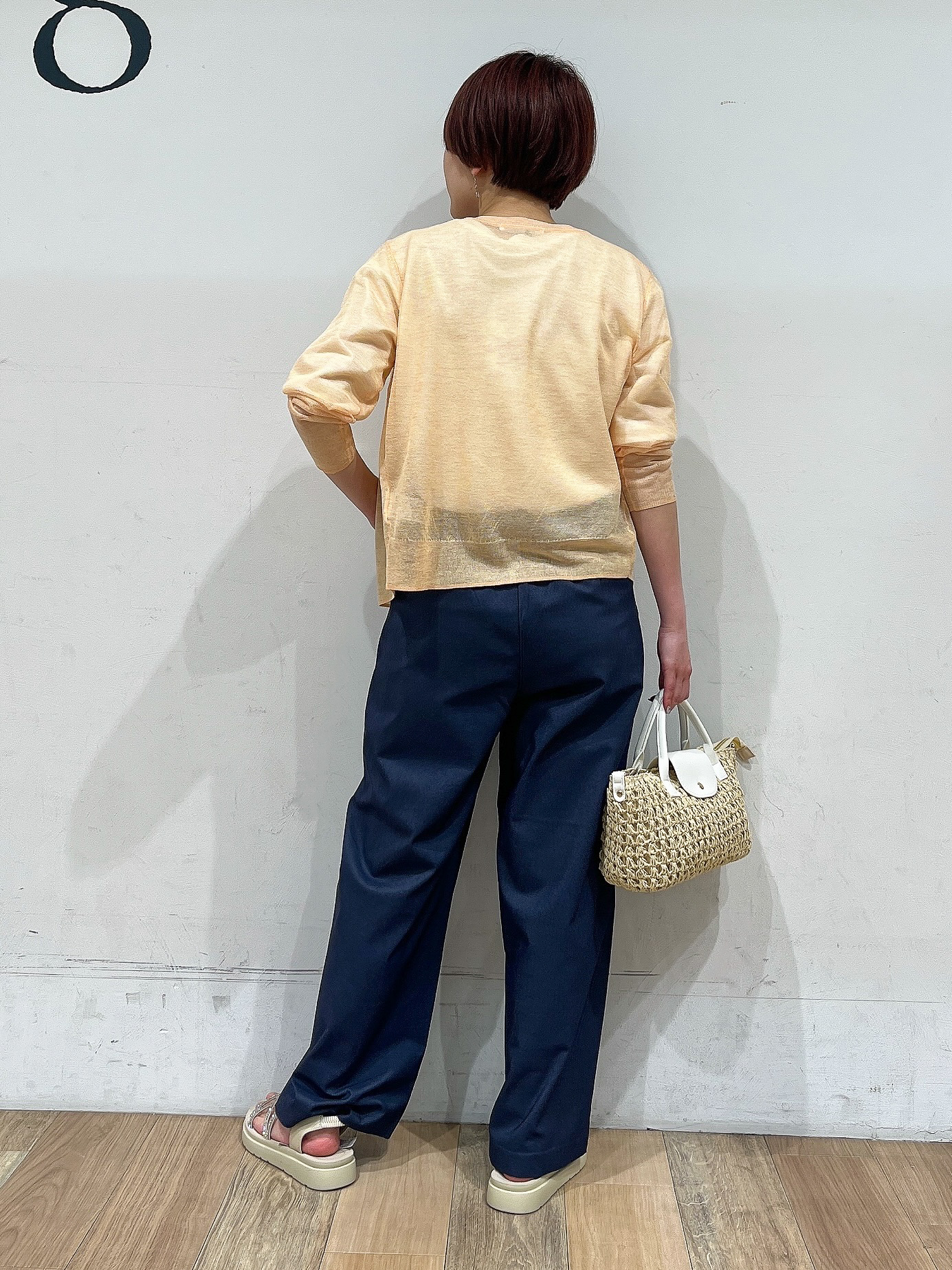 山さんさんの「grove｜高評価！【洗える/名品】大人の透け感、シアーカーディガン」を使ったコーディネート