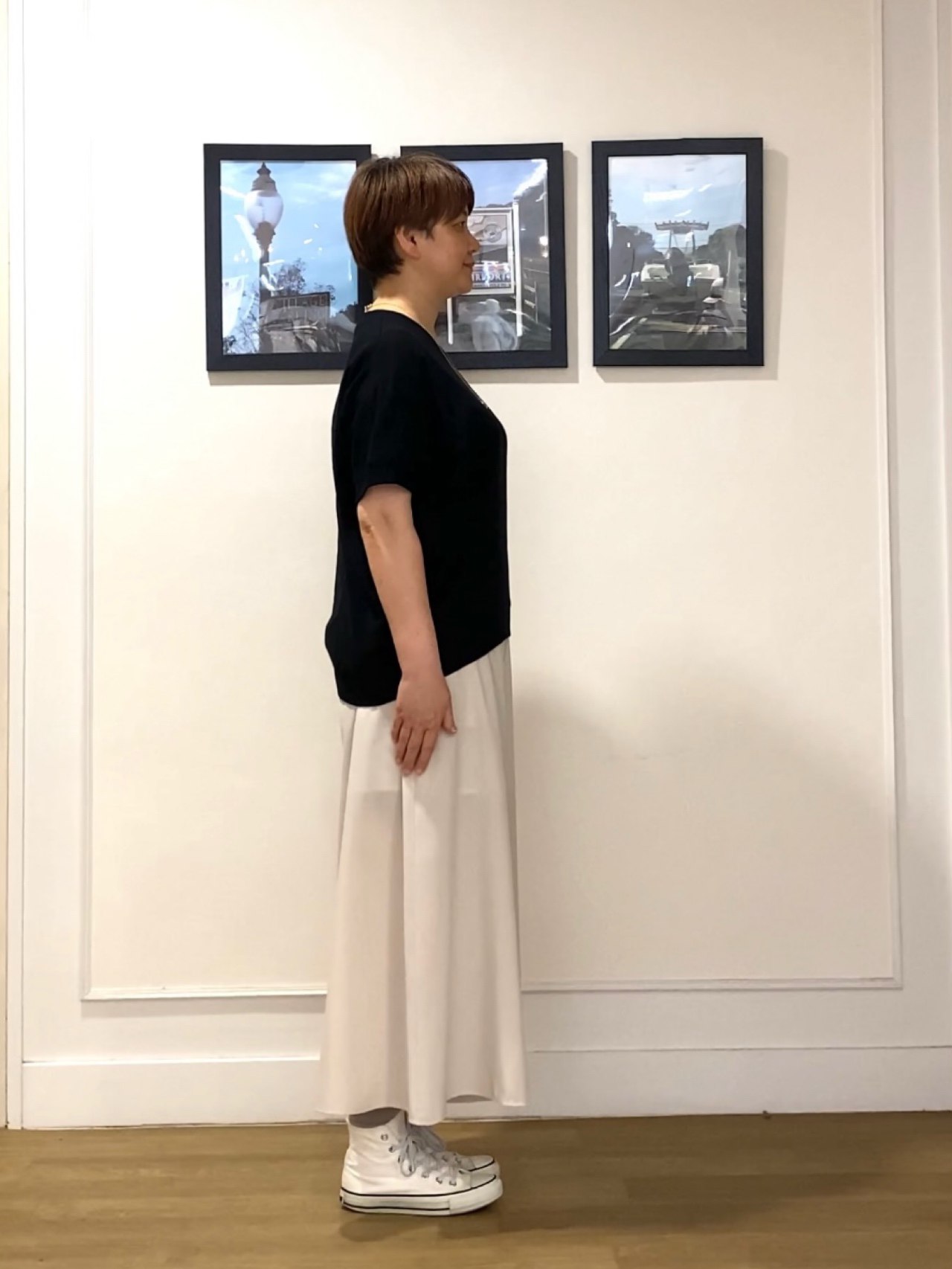 Hiroさんの「Dessin｜【洗える】ミニ裏毛ドルマンスリーブプルオーバー」を使ったコーディネート
