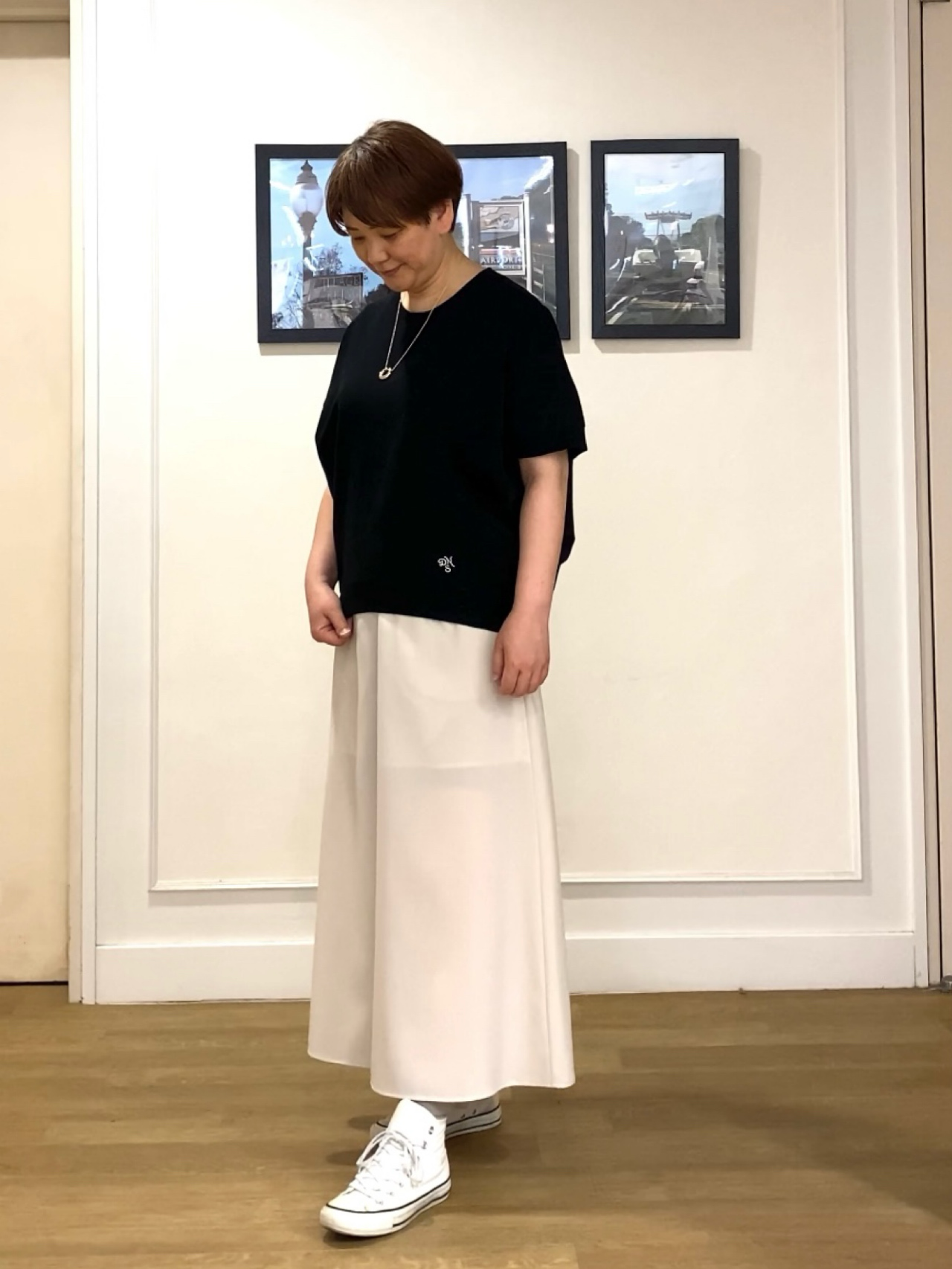 Hiroさんの「Dessin｜【洗える】ミニ裏毛ドルマンスリーブプルオーバー」を使ったコーディネート