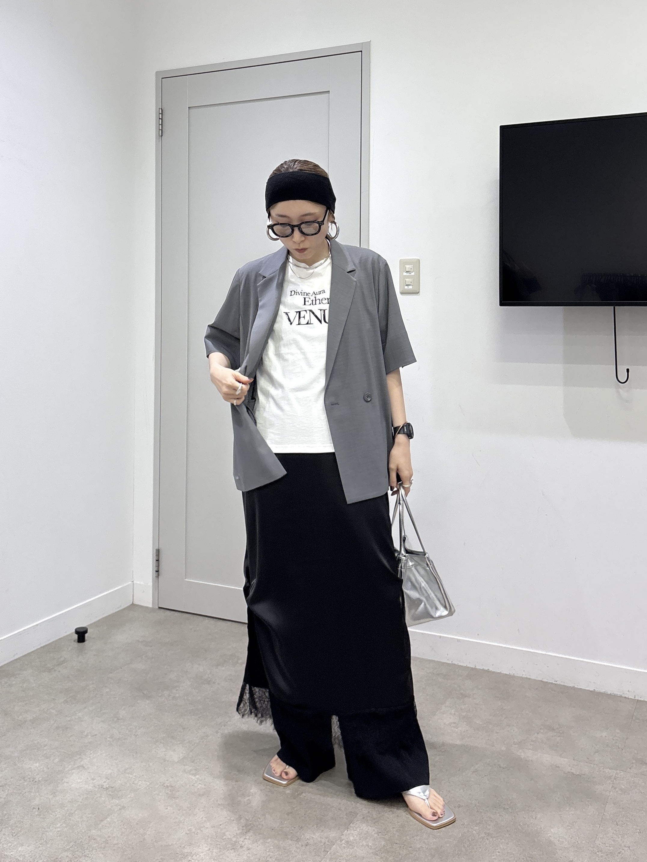kotakiさんの「INDIVI｜Comfy SET UP｜ハーフスリーブジャケット【セットアップ対応／通勤／接触冷感／UVカット】」を使ったコーディネート
