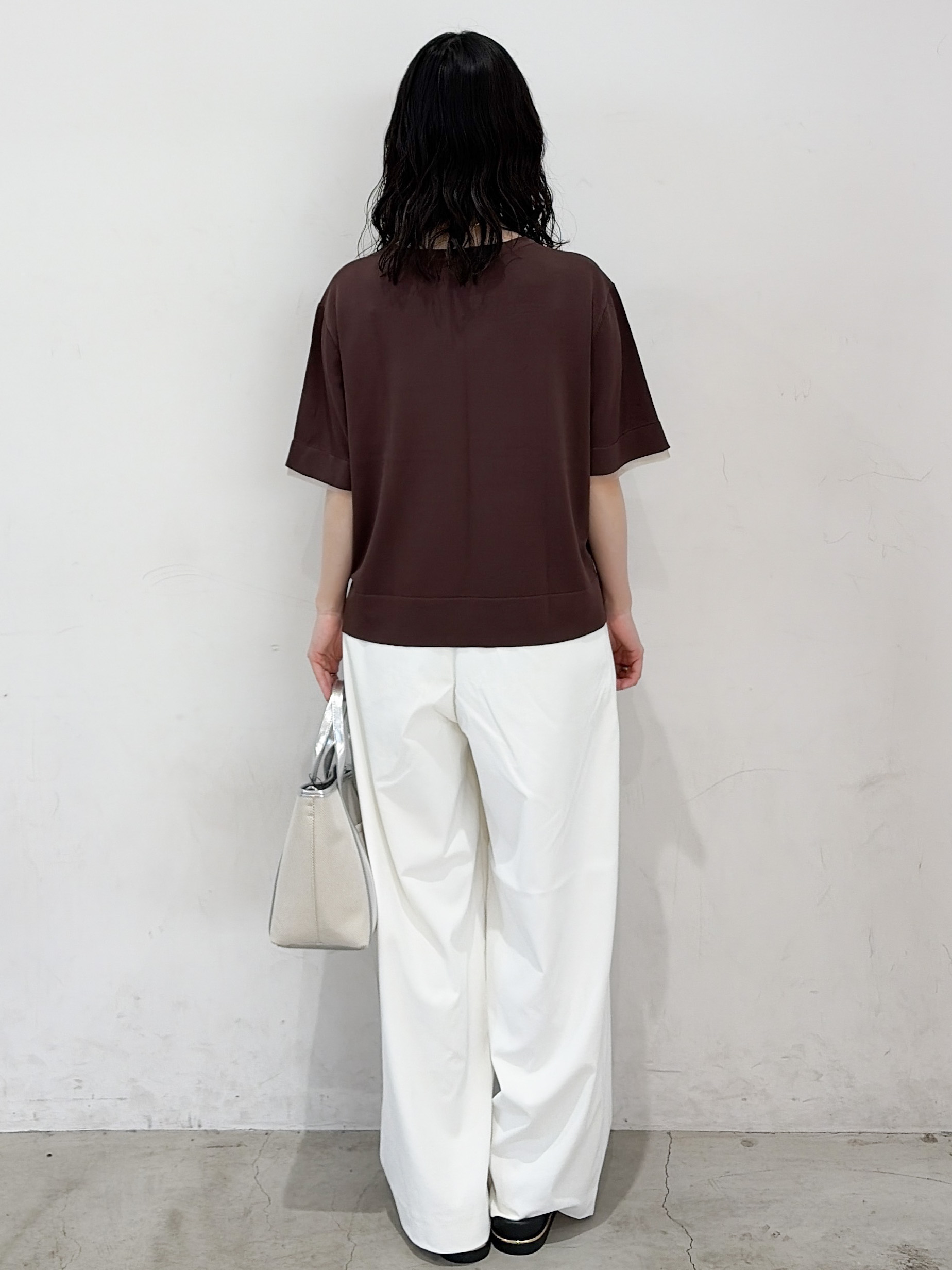 haruさんの「OPAQUE.CLIP｜【UV／接触冷感／抗ピル】シアー＆レイヤード風さらりニット《洗濯機OK》」を使ったコーディネート