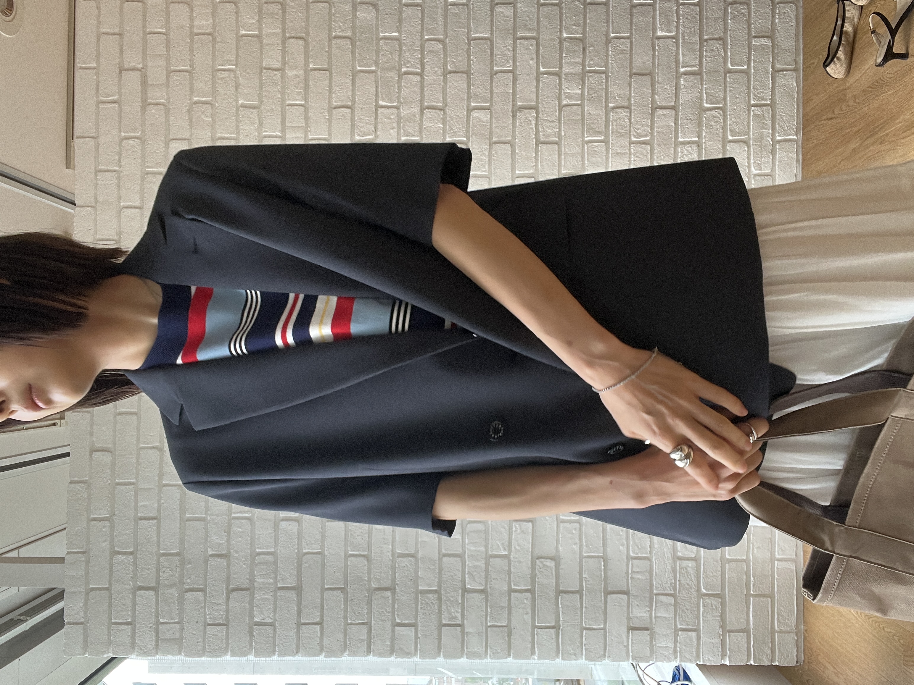 misaさんの「DRESSTERIOR｜◆【otonaMUSE5月号掲載】コットンシルクマルチボーダーニット」を使ったコーディネート