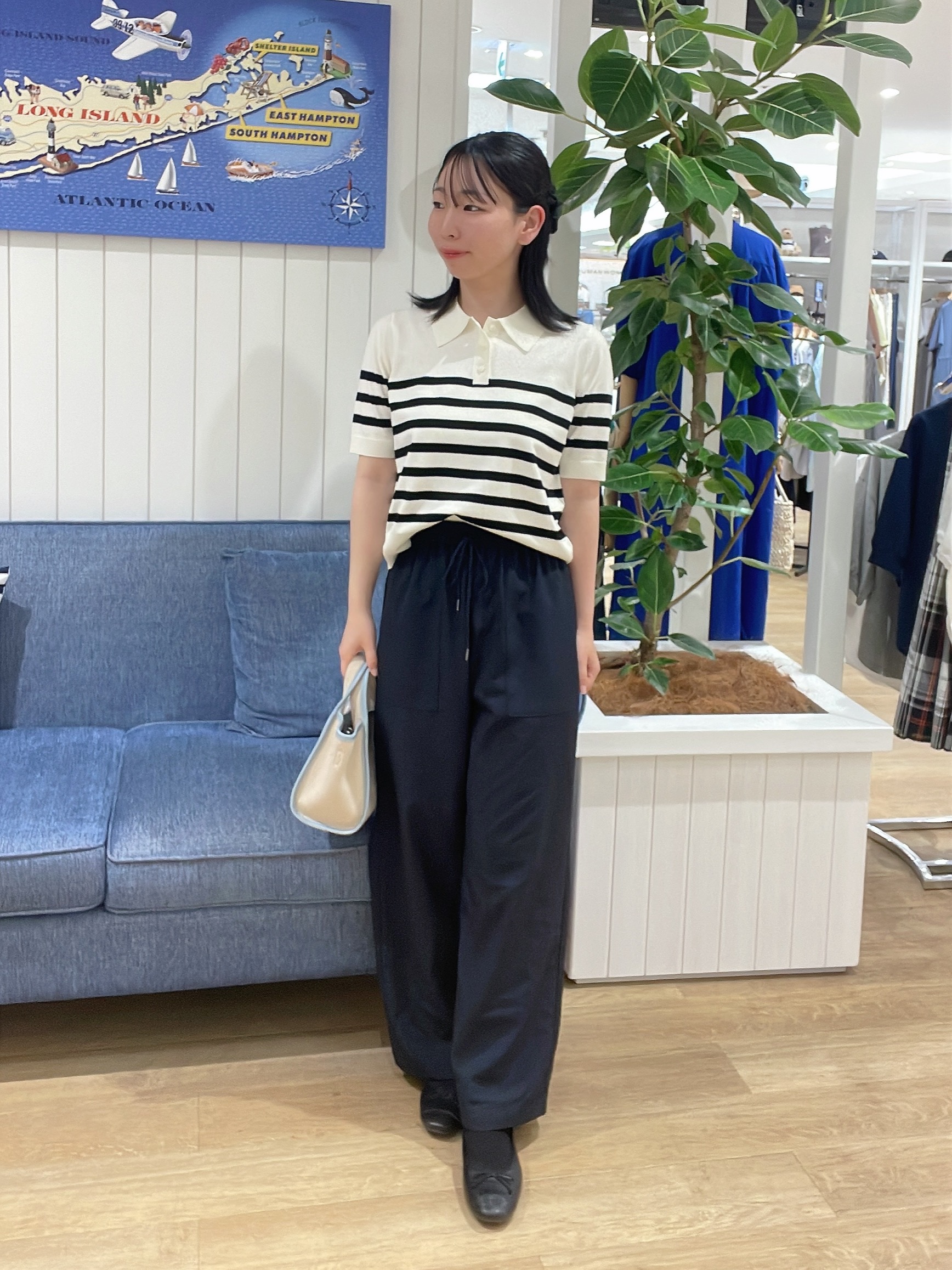 AYAさんの「Dessin｜ポロ襟 ハーフスリーブニット」を使ったコーディネート