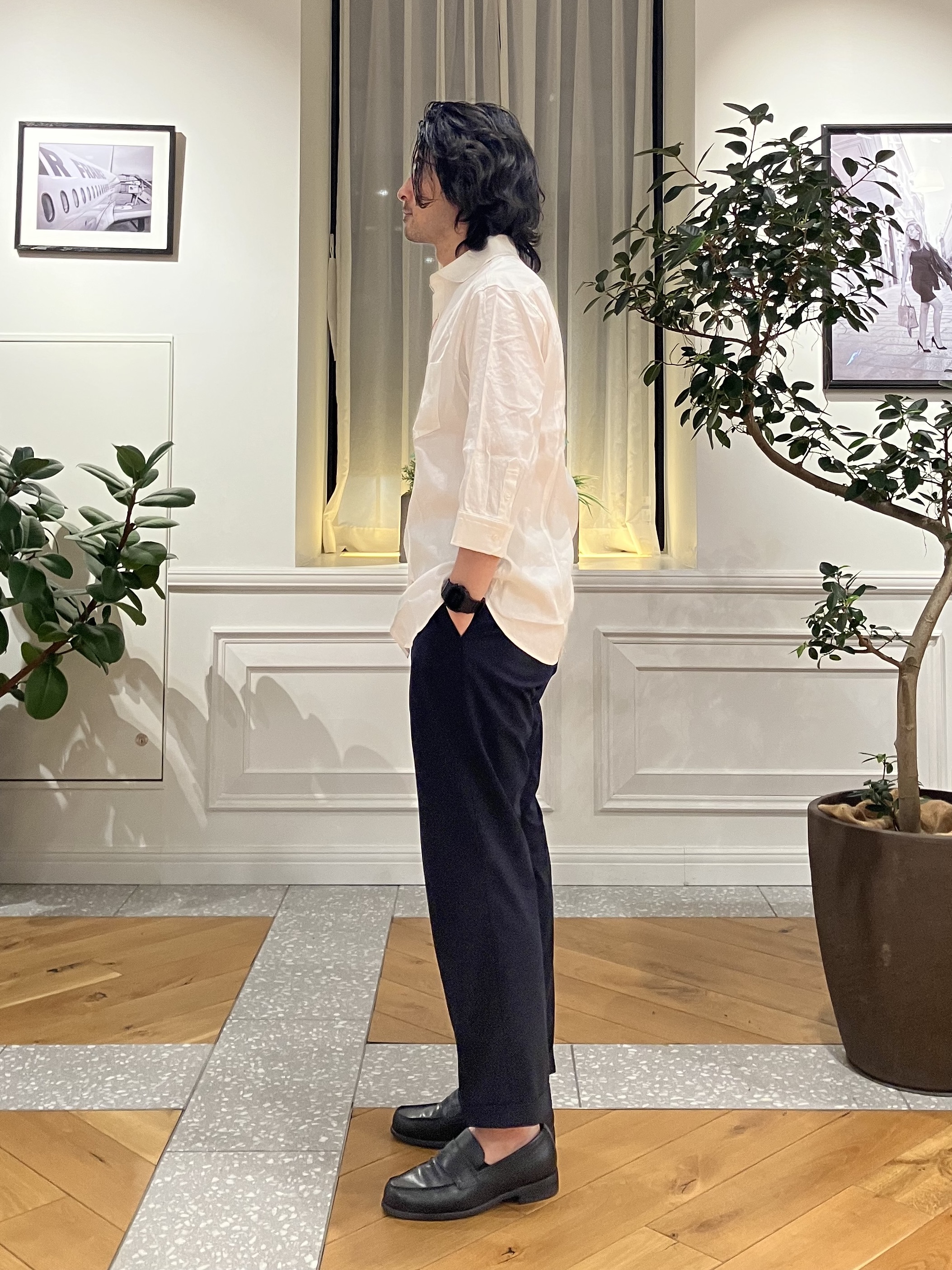 junyaさんの「DRESSTERIOR｜バイオリネン スリークオーターシャツ」を使ったコーディネート