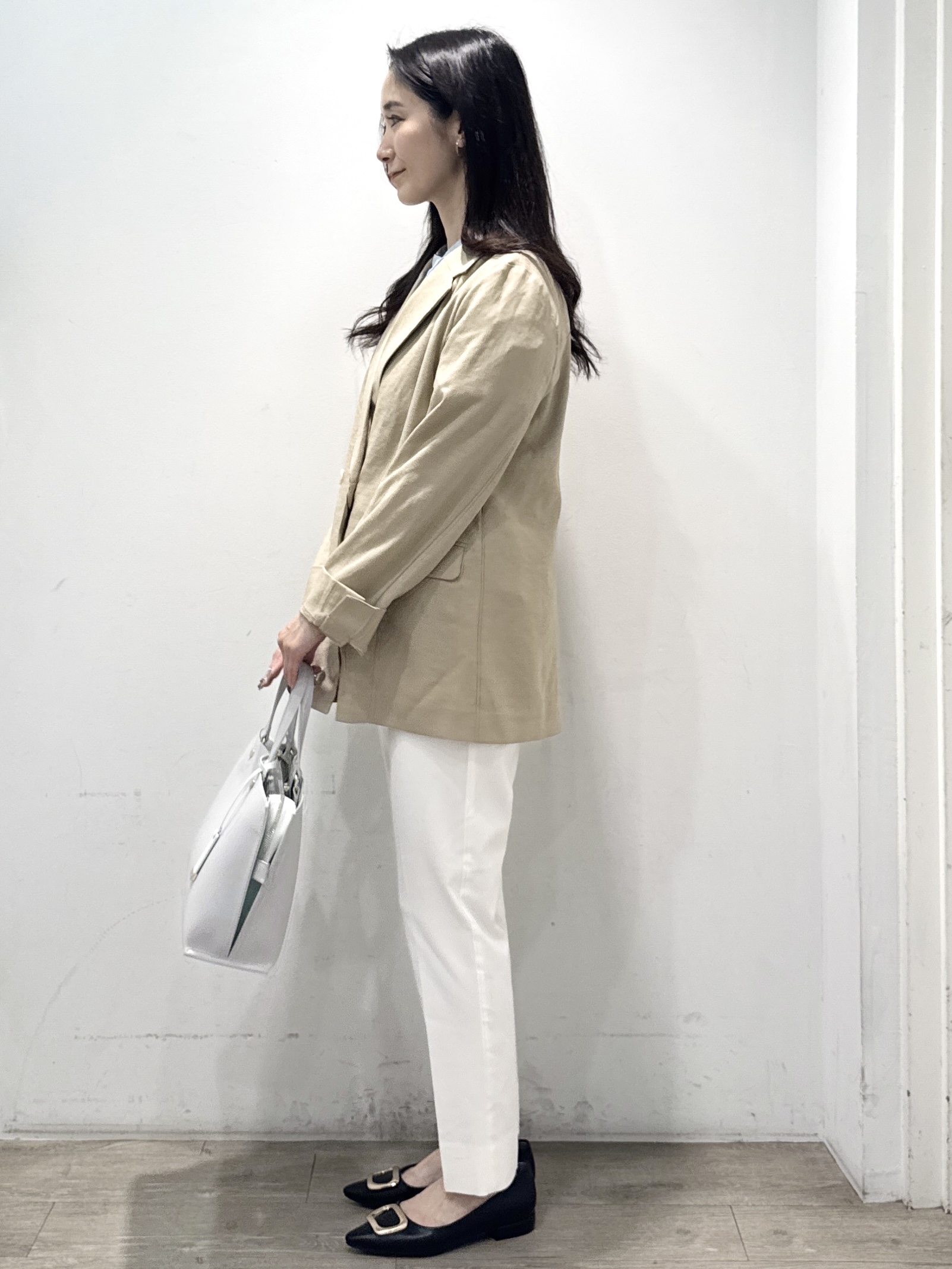 yuicciさんの「OPAQUE.CLIP｜【UV／接触冷感】ダブルブレストジャケット《防シワ加工／洗える》」を使ったコーディネート