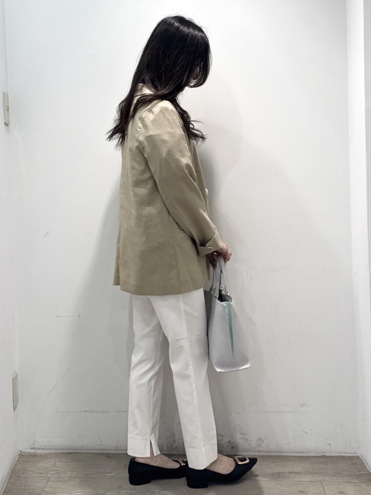 yuicciさんの「OPAQUE.CLIP｜【UV／接触冷感】ダブルブレストジャケット《防シワ加工／洗える》」を使ったコーディネート