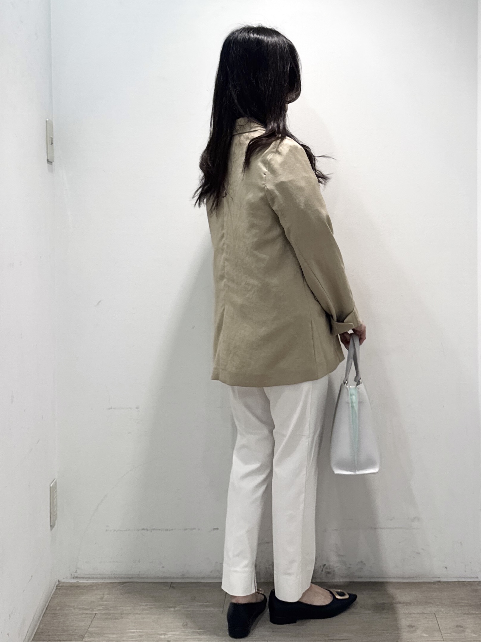 yuicciさんの「OPAQUE.CLIP｜【UV／接触冷感】ダブルブレストジャケット《防シワ加工／洗える》」を使ったコーディネート