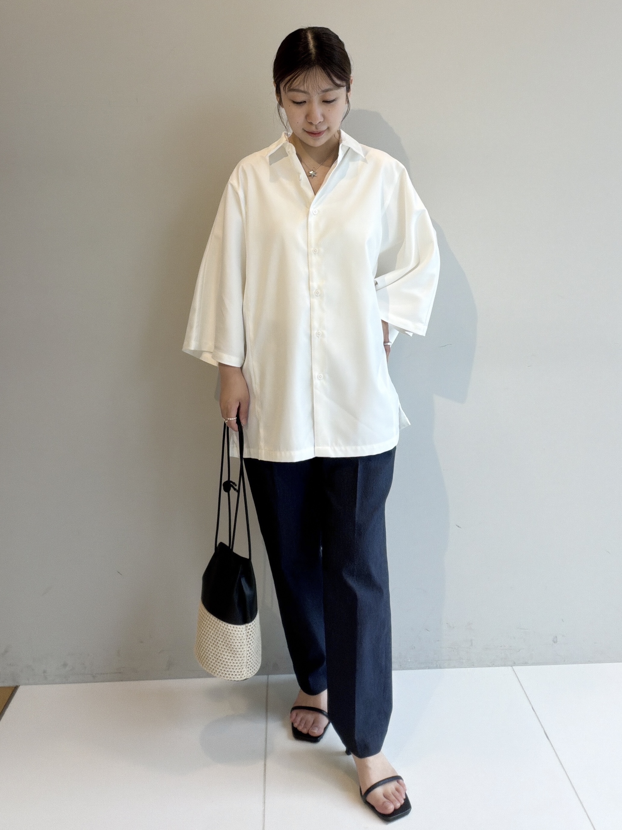abeさんの「tk.TAKEO KIKUCHI｜【26SSイチオシ！】オーバーとろみグラデーションプリントシャツ/レギュラーカラー/さらっとタッチ」を使ったコーディネート