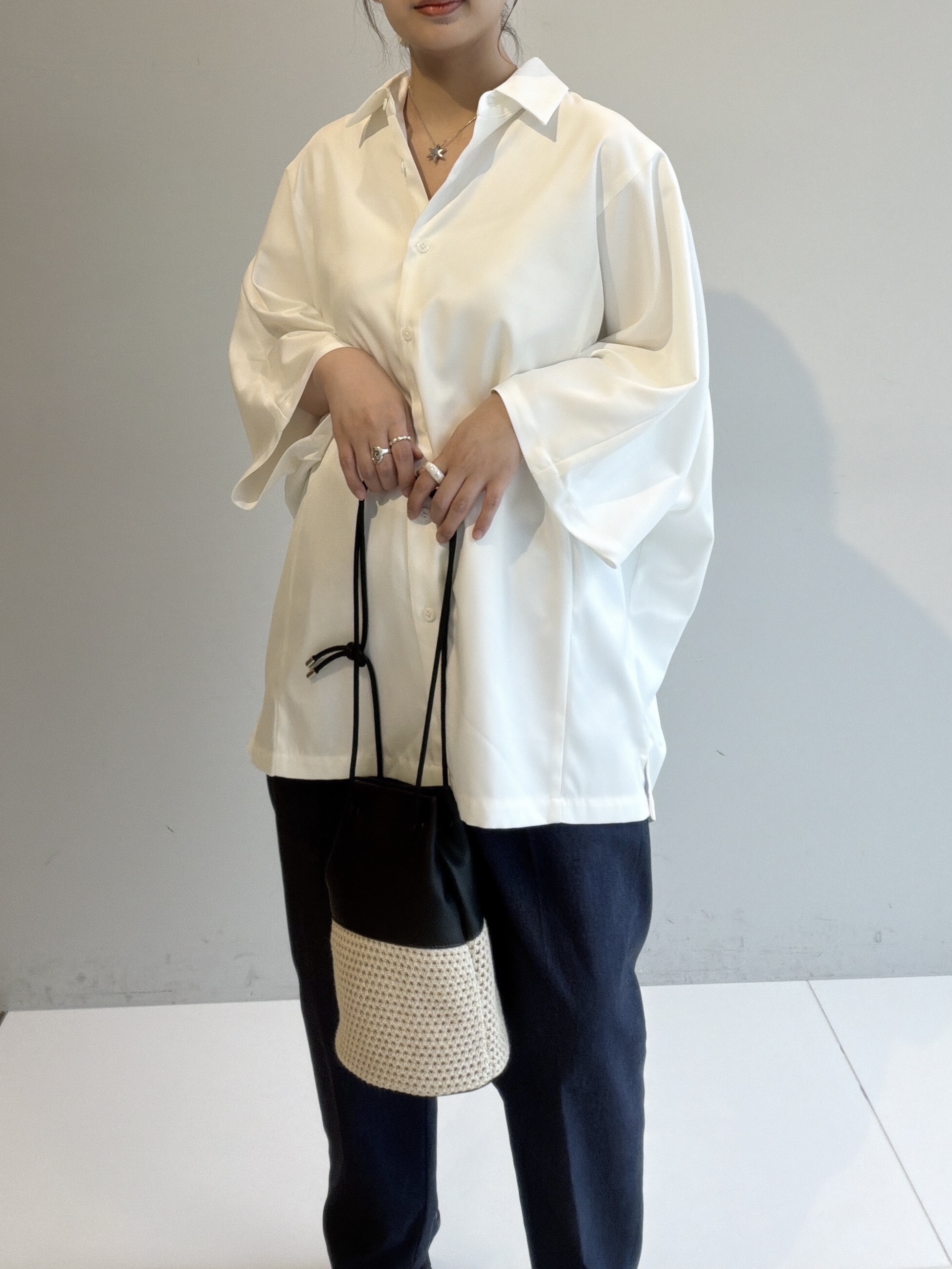 abeさんの「tk.TAKEO KIKUCHI｜【26SSイチオシ！】オーバーとろみグラデーションプリントシャツ/レギュラーカラー/さらっとタッチ」を使ったコーディネート