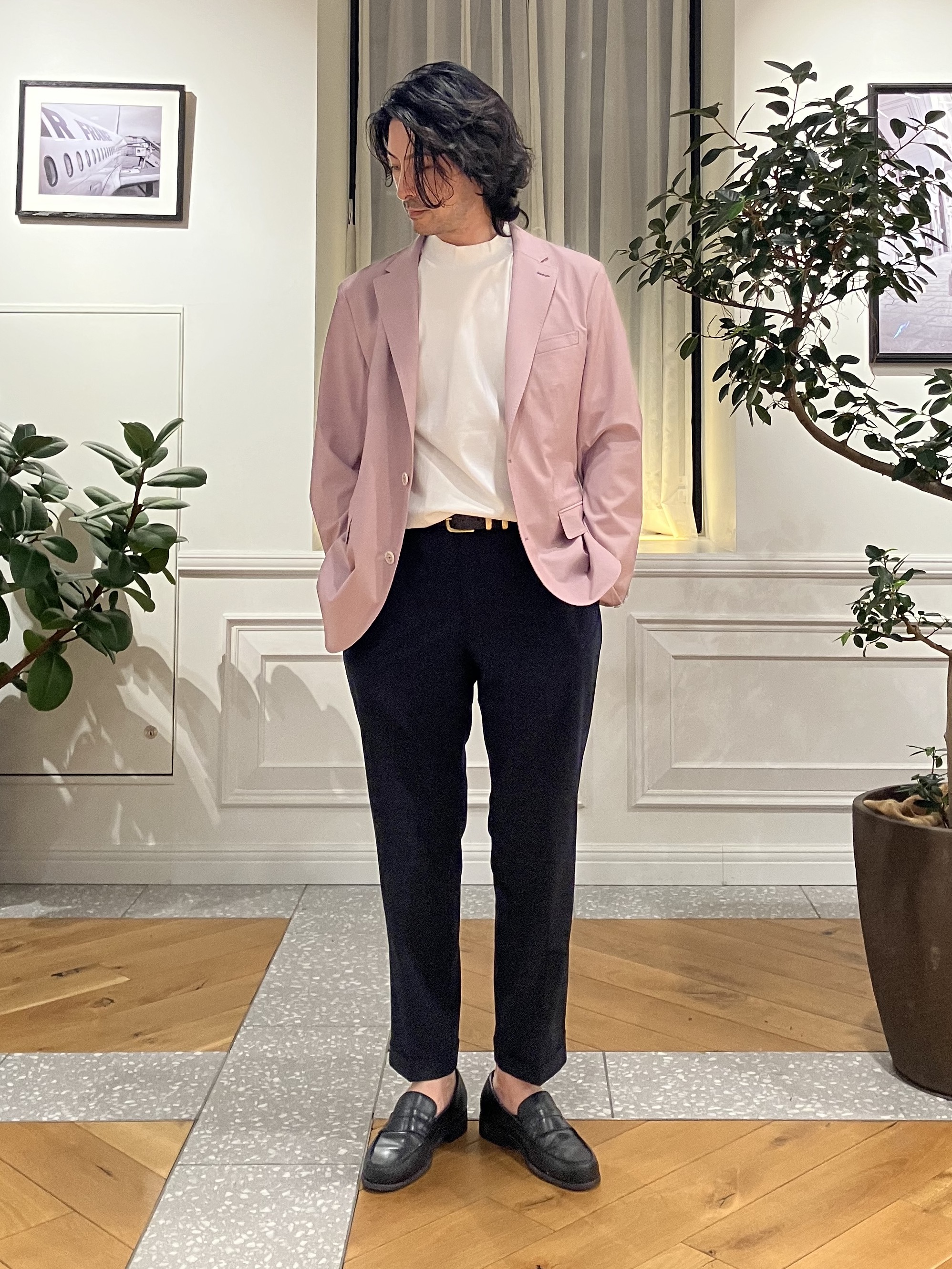junyaさんの「DRESSTERIOR｜【セットアップ可/MonoMax4月号掲載/Safari5月号掲載】CARREMAN ストレッチジャ」を使ったコーディネート
