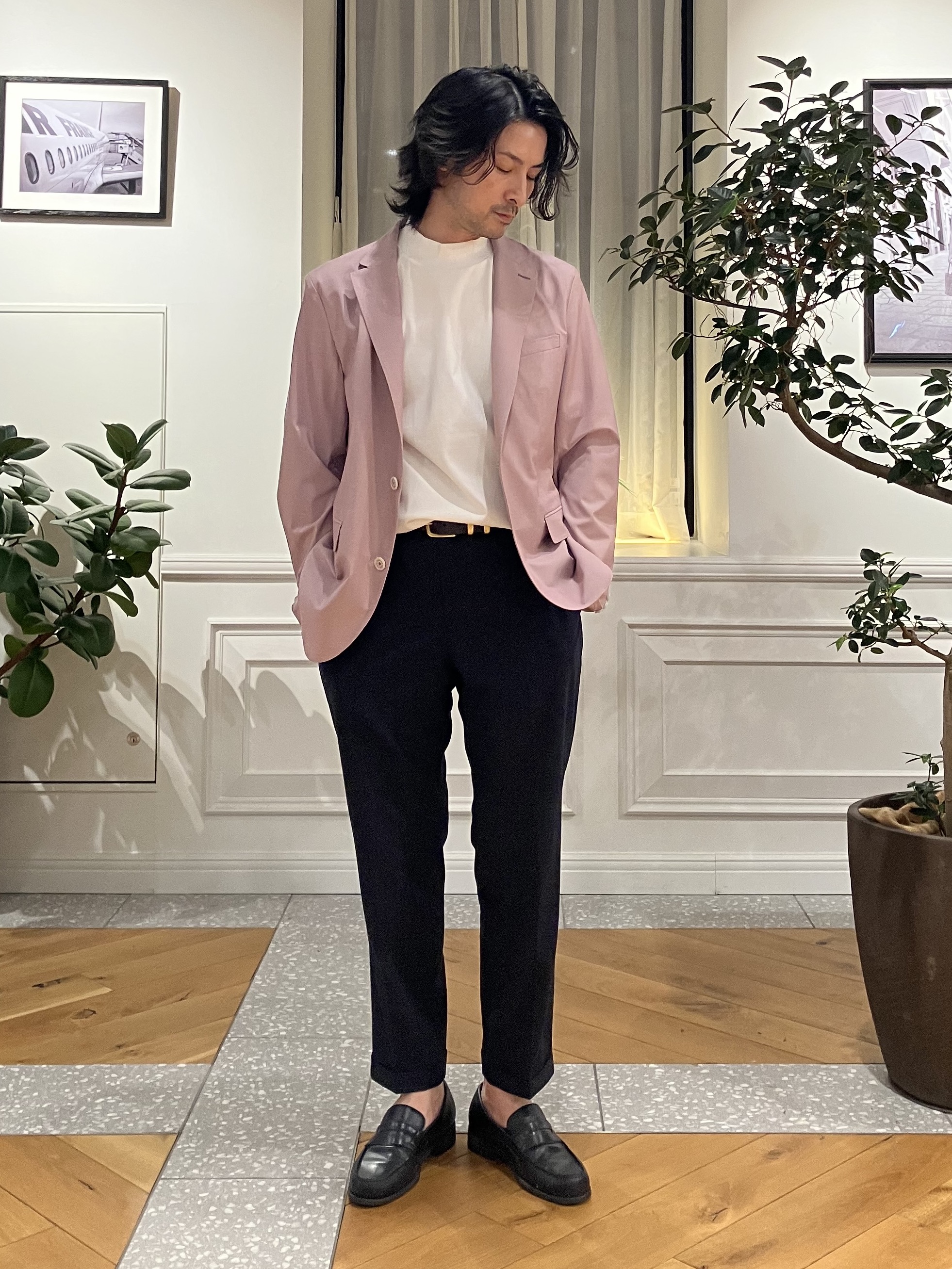 junyaさんの「DRESSTERIOR｜【セットアップ可/MonoMax4月号掲載/Safari5月号掲載】CARREMAN ストレッチジャ」を使ったコーディネート