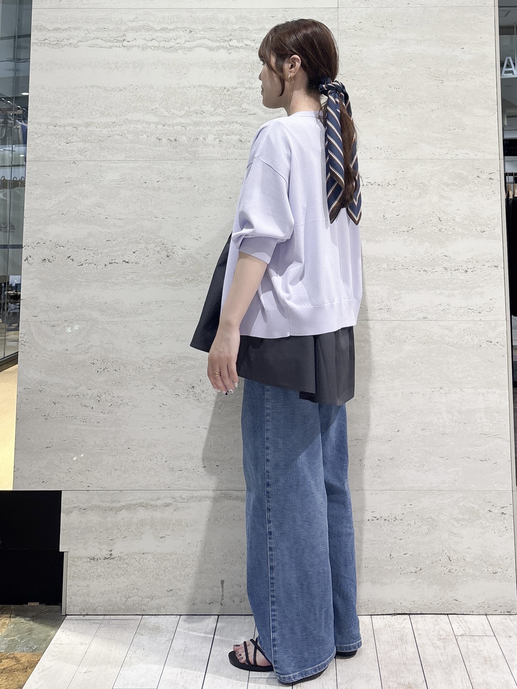 かほさんの「OPAQUE.CLIP｜【UV／接触冷感】Vネックリラクシーニットカーディガン《洗濯機OK／抗ピル》」を使ったコーディネート