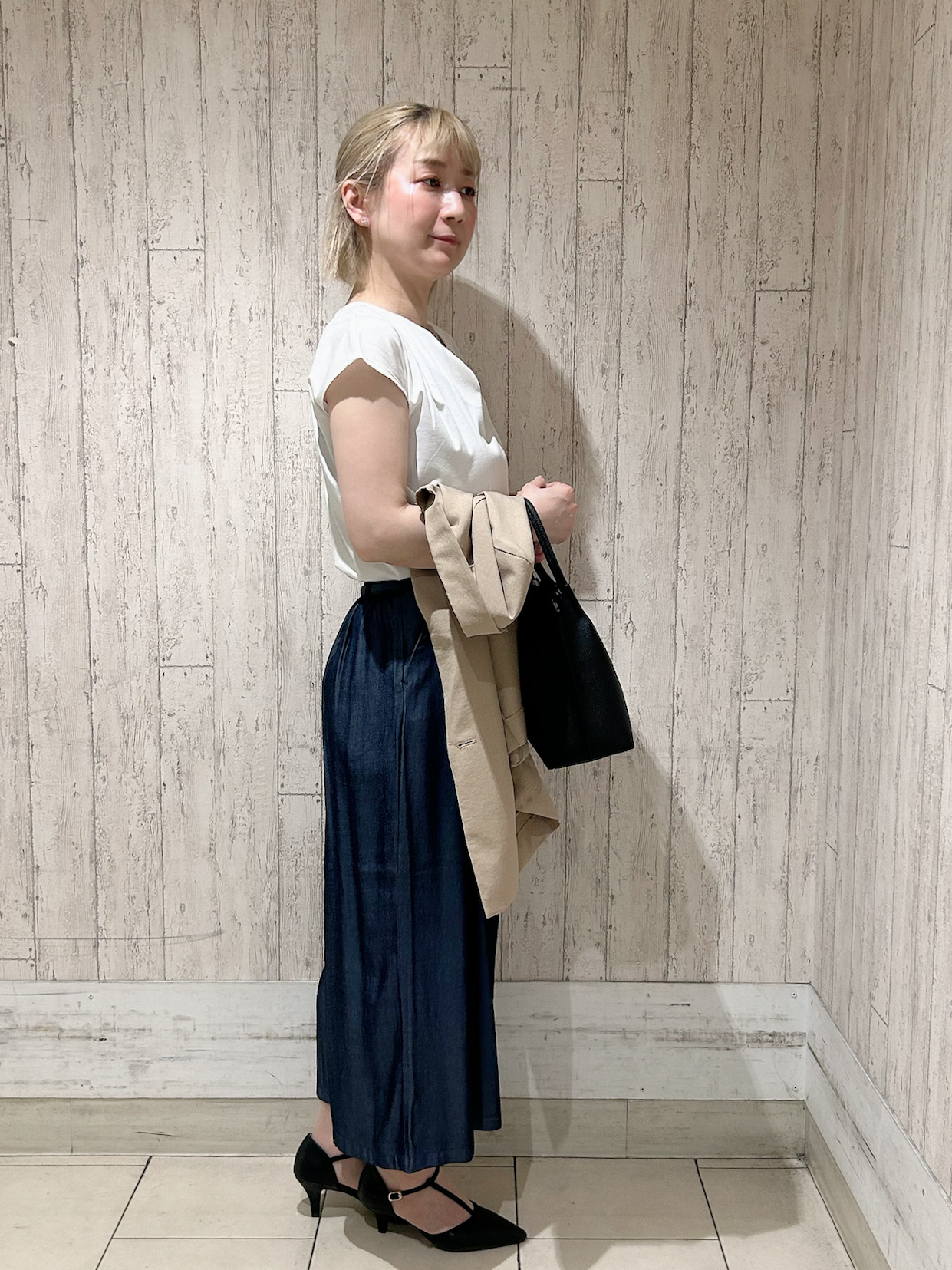 YOSHIMIさんの「index｜《再入荷》ダブルブレストテーラードジャケット【接触冷感／吸水速乾／イージーアイロン／防シワ／洗濯機O」を使ったコーディネート