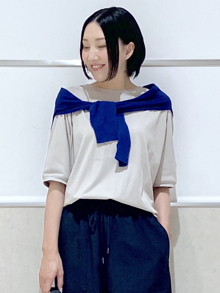 eriko さんの「Dessin｜【UVカット/接触冷感】フォルムカットソー5分袖」を使ったコーディネート