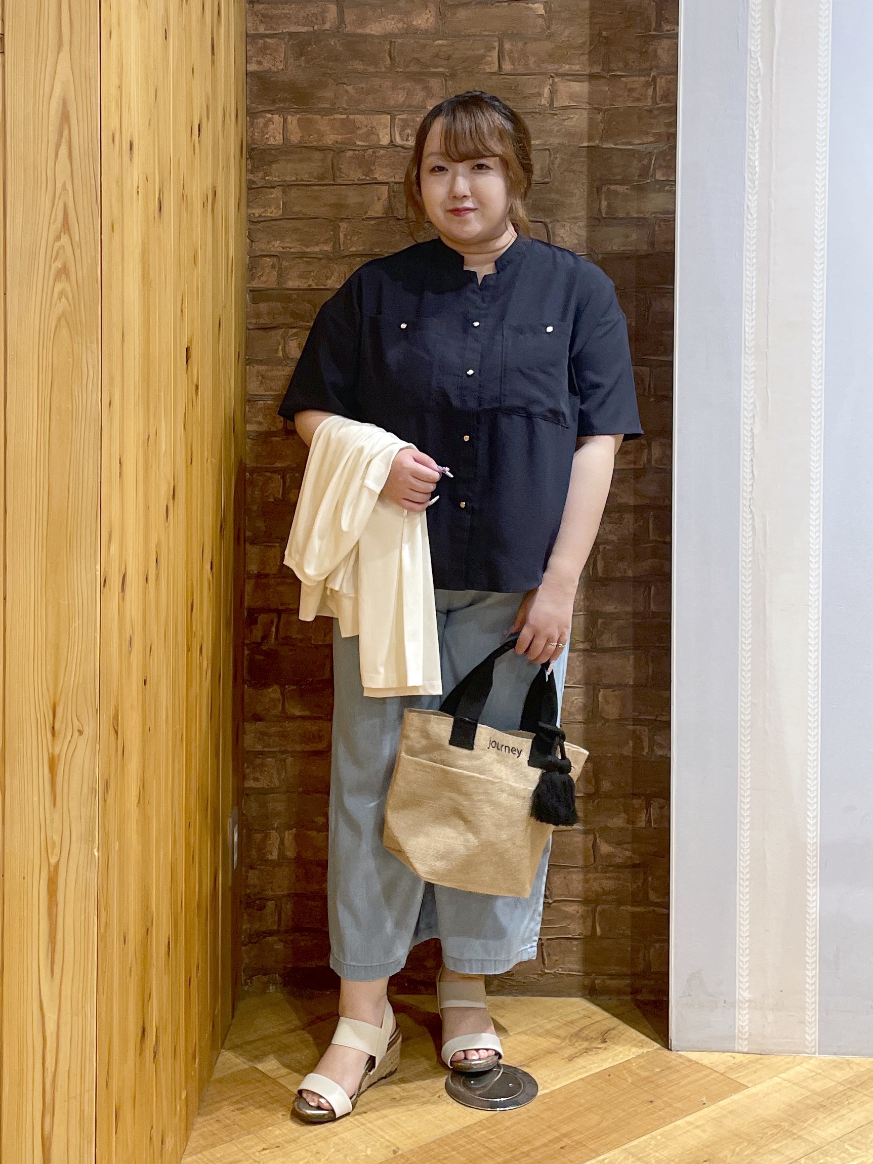 Risaさんの「SHOO･LA･RUE｜【UV/S-LL】着ごこちなめらか カノコ編みカーディガン」を使ったコーディネート