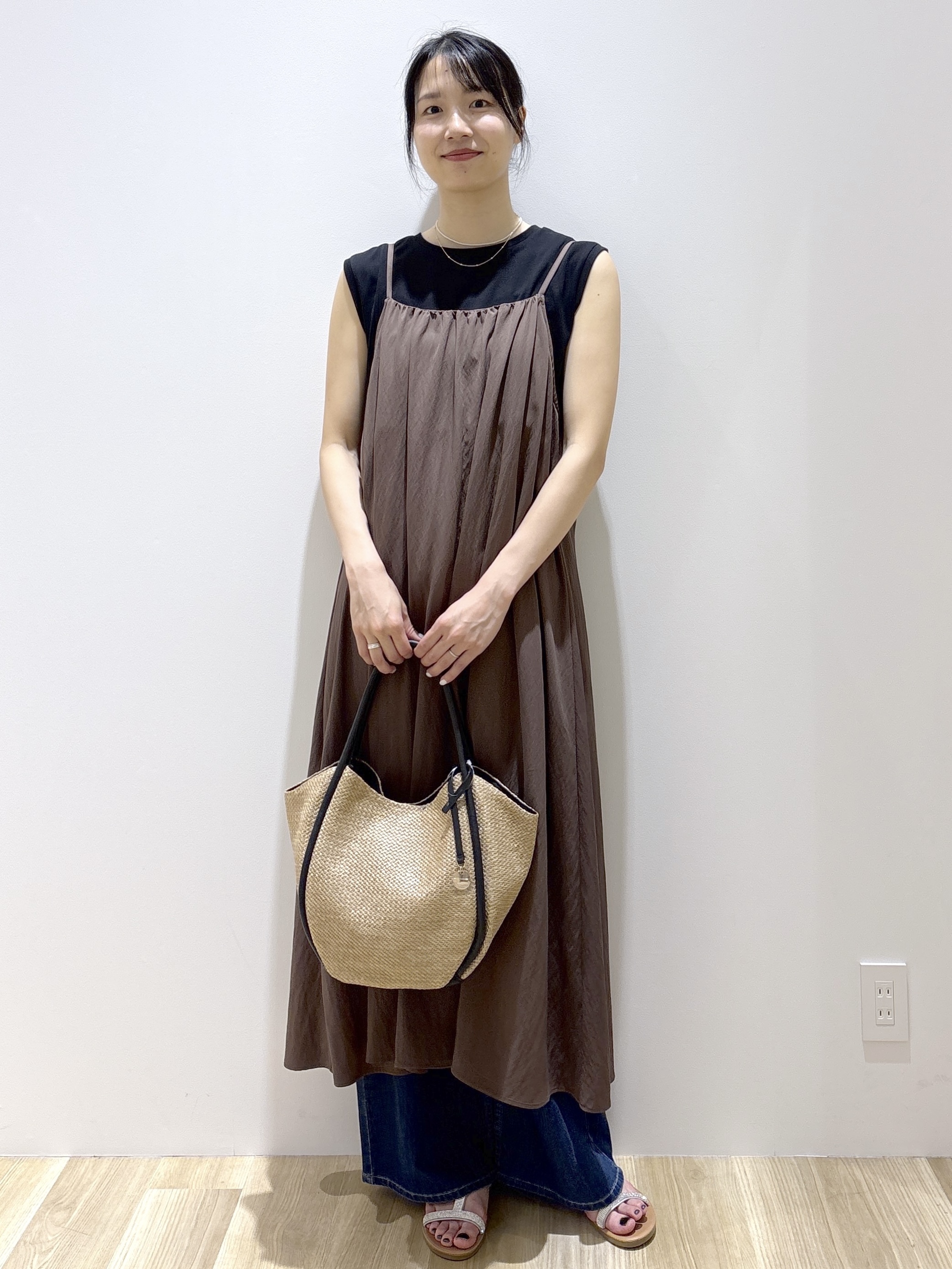 sachikoさんの「OPAQUE.CLIP｜マルチボーダーアソート ノースリーブTシャツ【洗濯機OK】」を使ったコーディネート