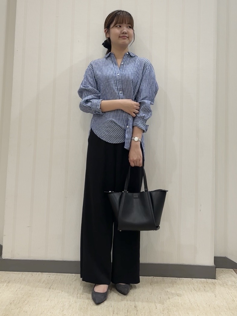 ちひさんの「INDIVI｜【接触冷感／2WAY】カシュクールリネンシャツ」を使ったコーディネート