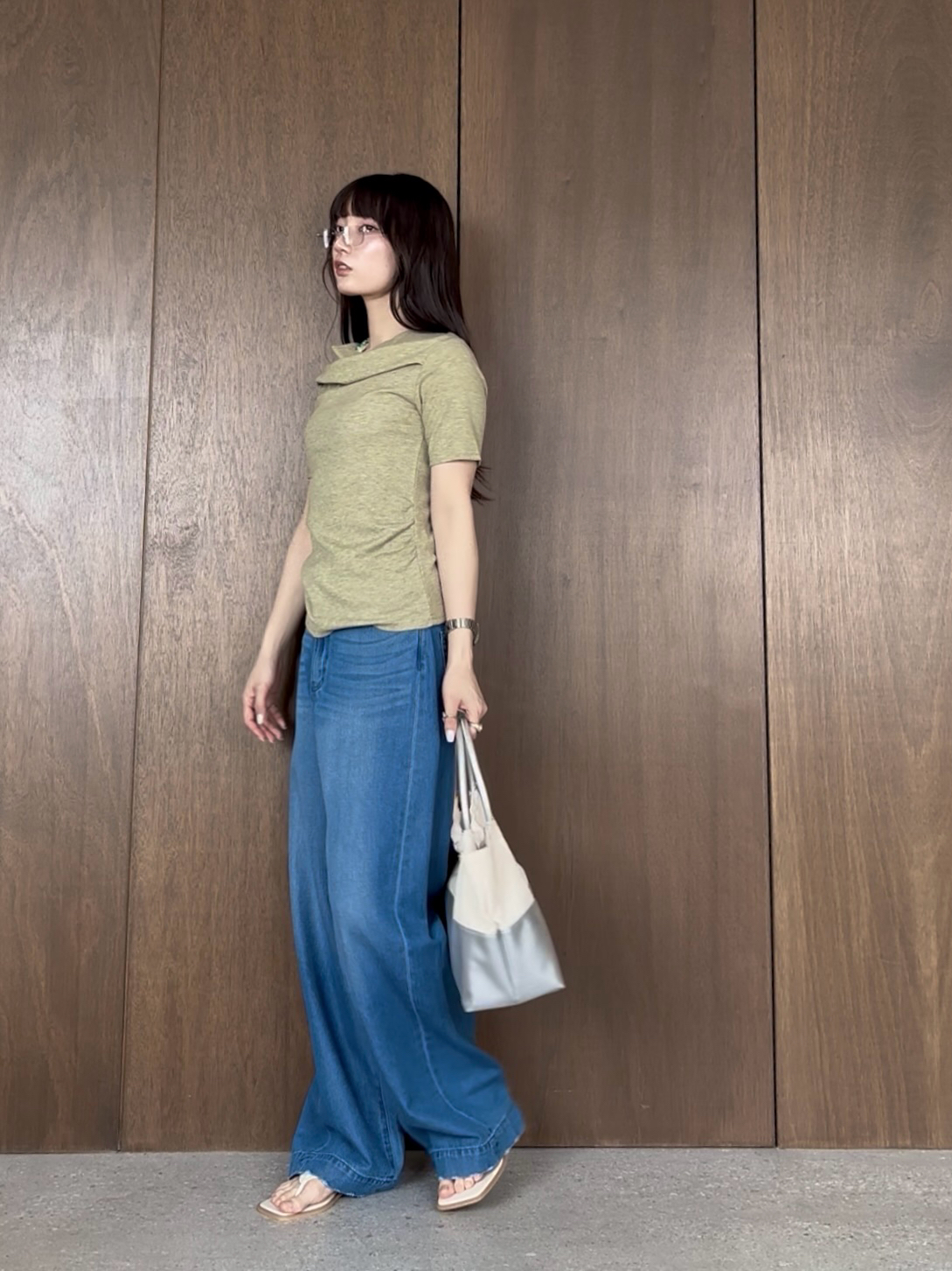 ibukiさんの「INDIVI｜オフショルハーフスリーブカットソー」を使ったコーディネート